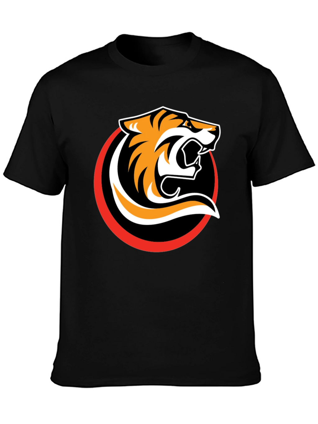 Black T-Shirt with Bold Tiger Graphic