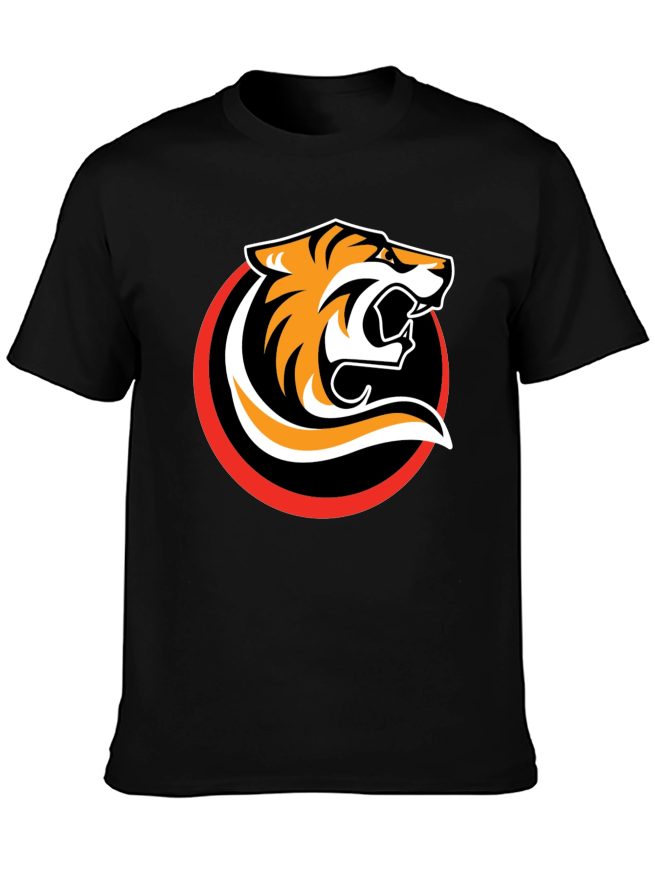 Black T-Shirt with Bold Tiger Graphic