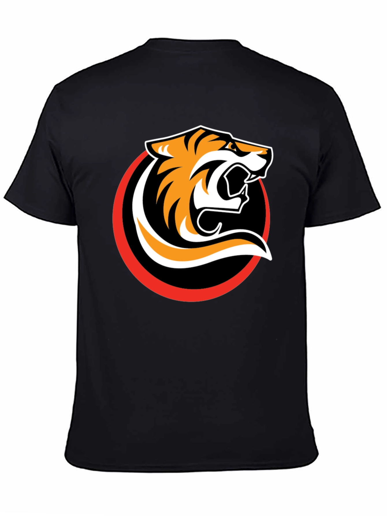 Black T-Shirt with Bold Tiger Graphic