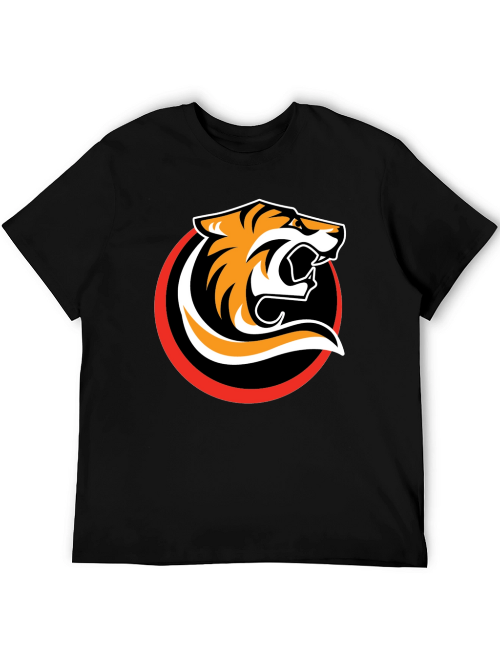 Black T-Shirt with Bold Tiger Graphic