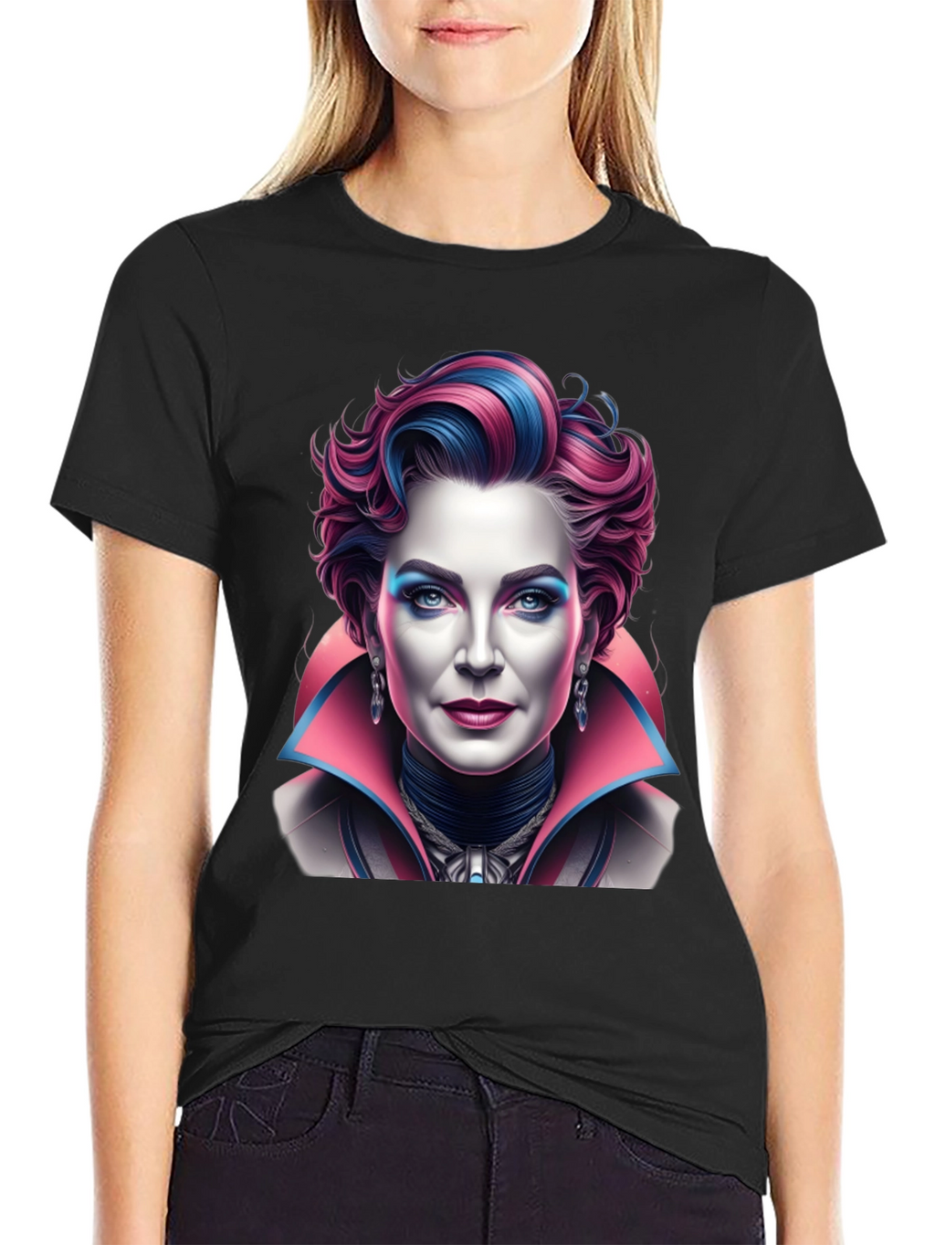 Unique Graphic T-Shirt - Vampire Lady Portrait