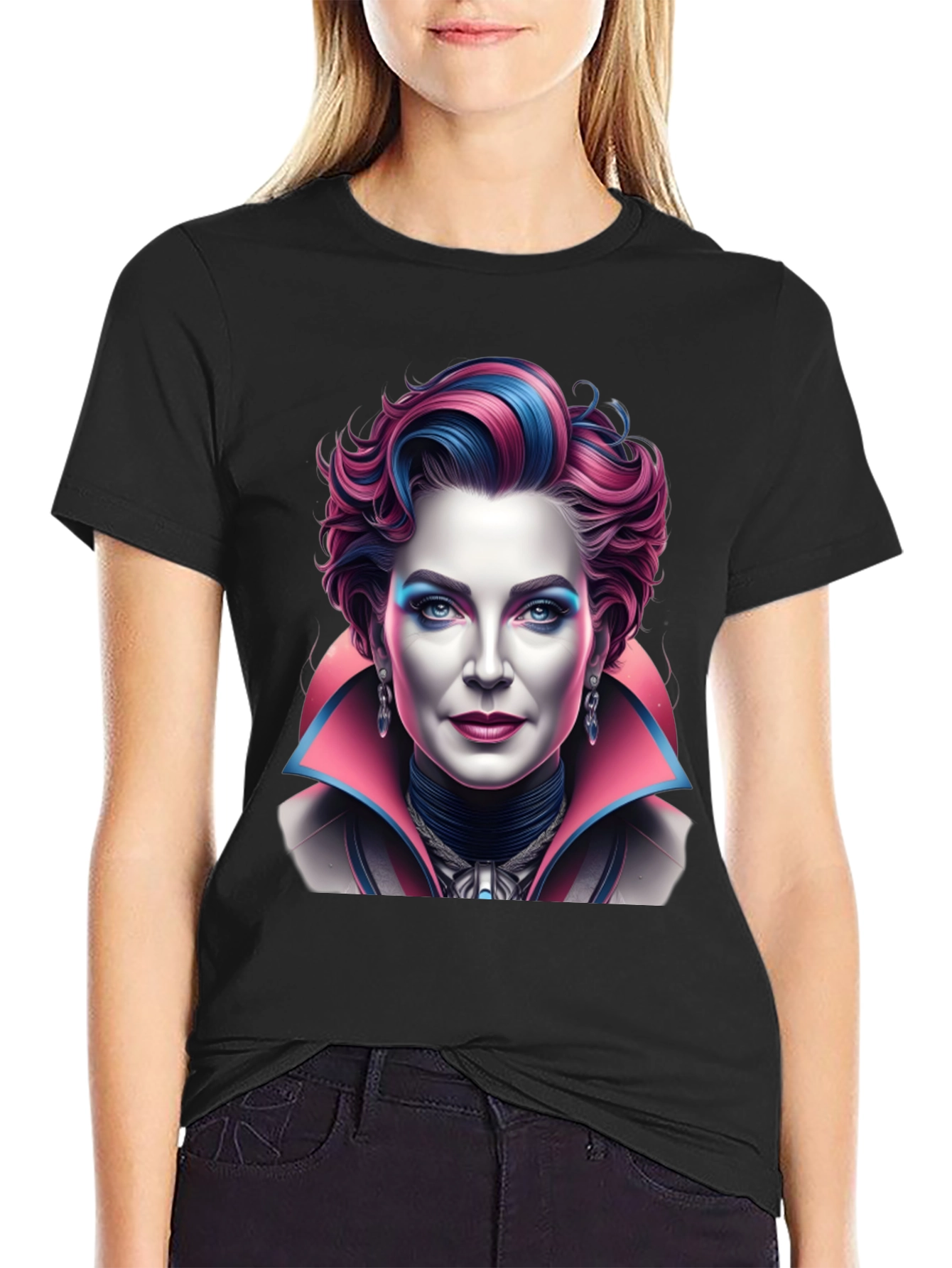 Unique Graphic T-Shirt - Vampire Lady Portrait