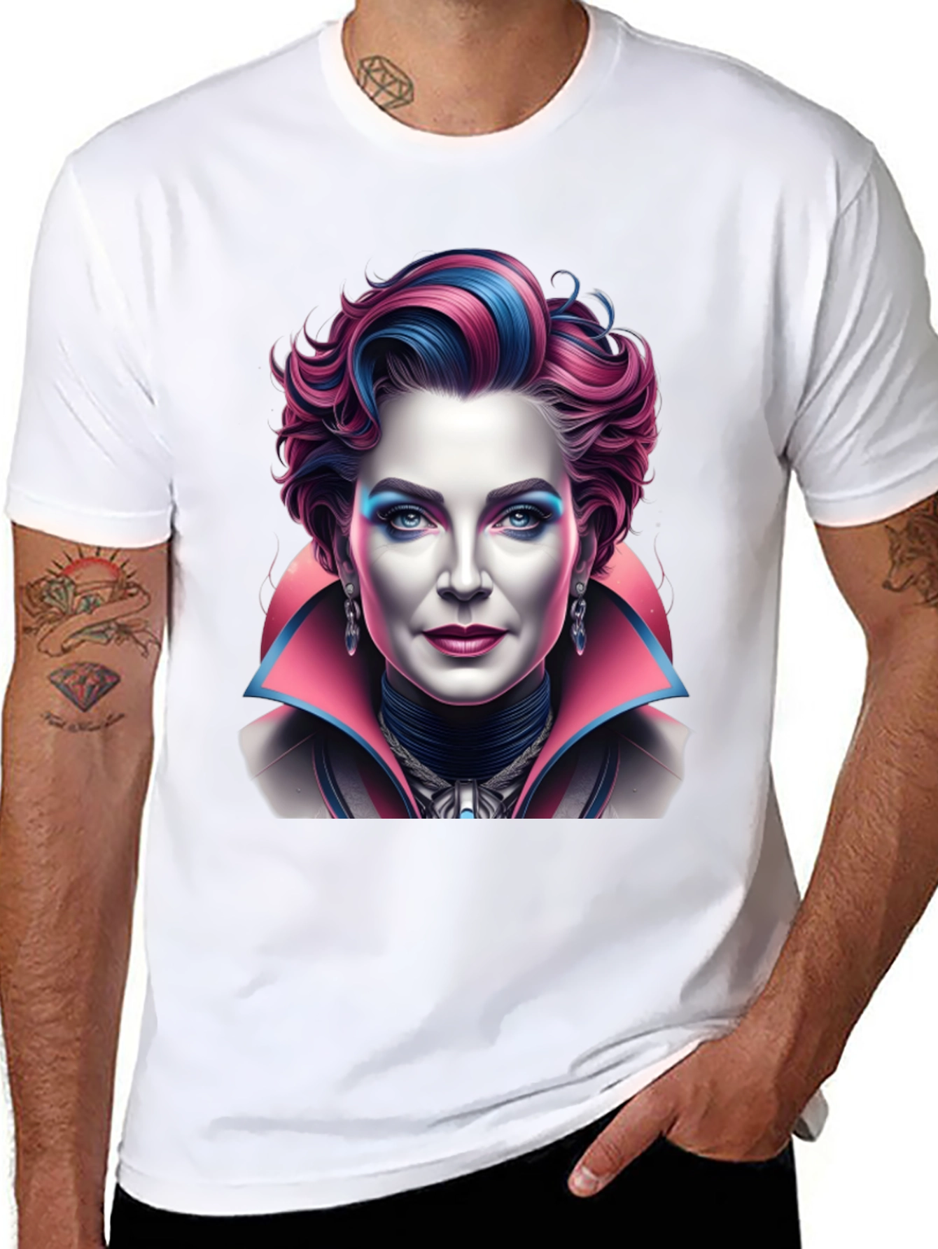 Unique Graphic T-Shirt - Vampire Lady Portrait
