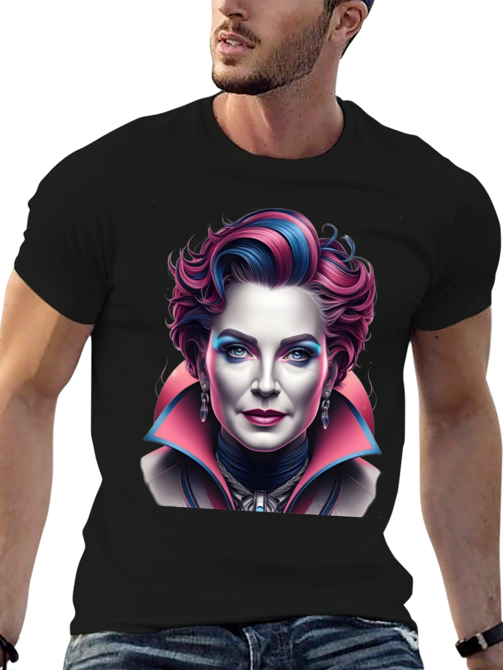 Unique Graphic T-Shirt - Vampire Lady Portrait