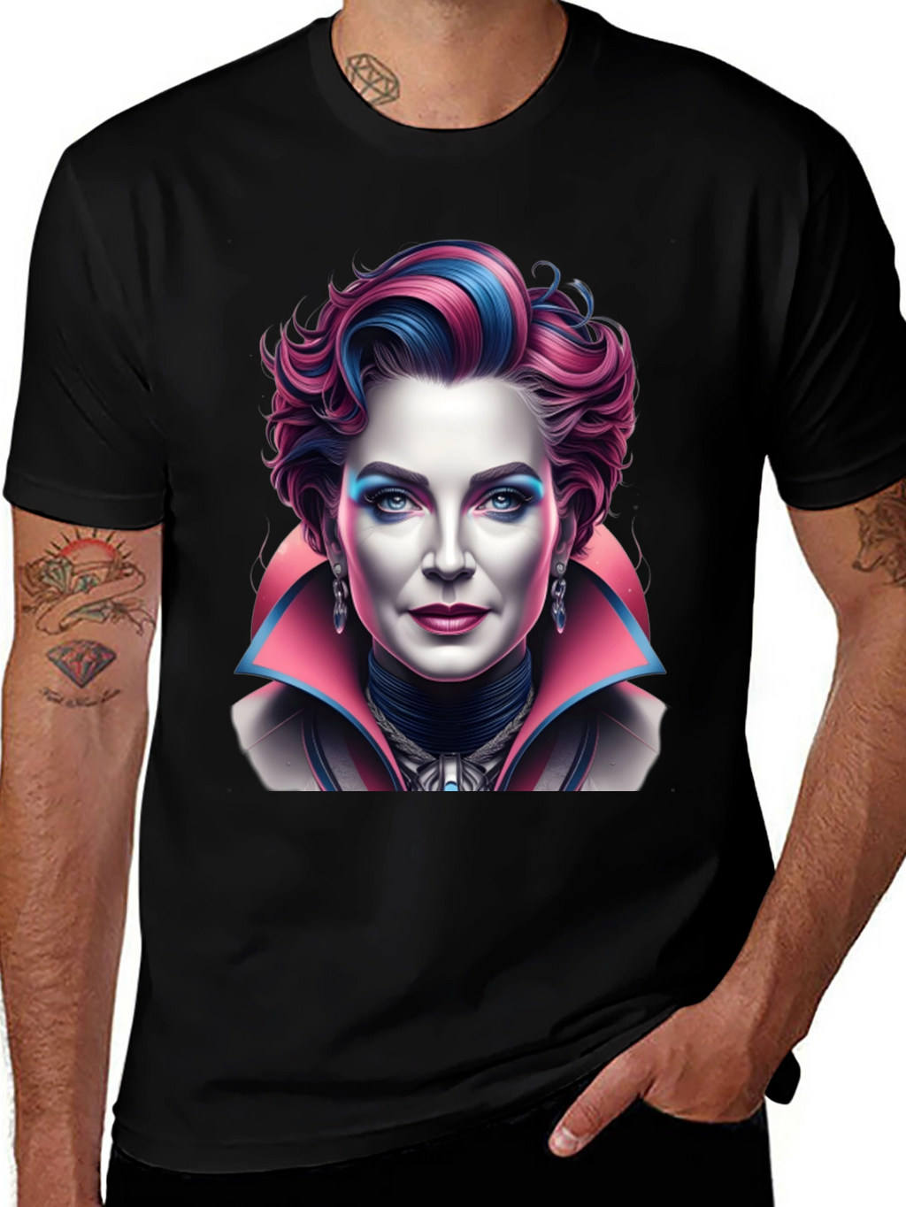 Unique Graphic T-Shirt - Vampire Lady Portrait