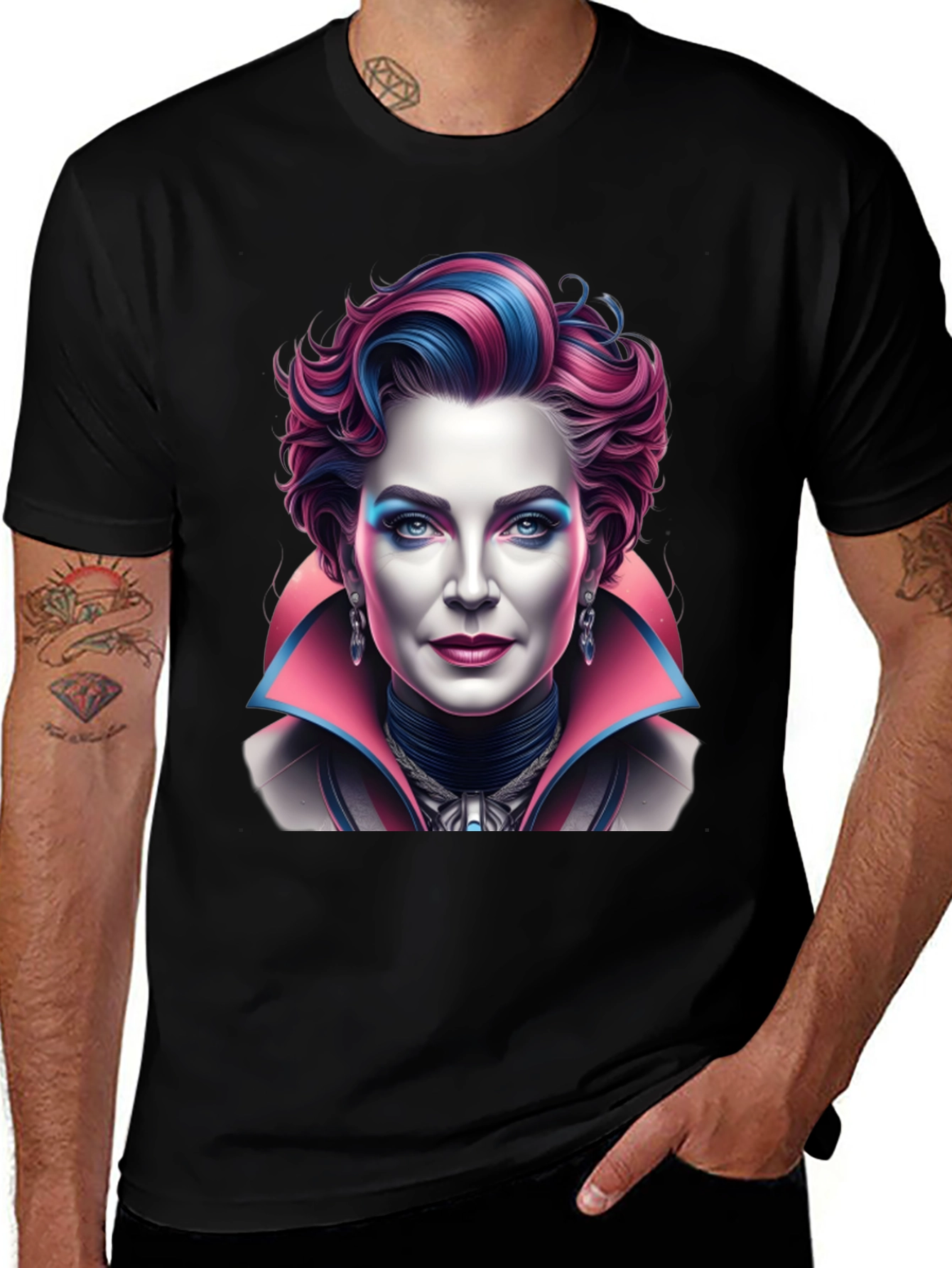 Unique Graphic T-Shirt - Vampire Lady Portrait