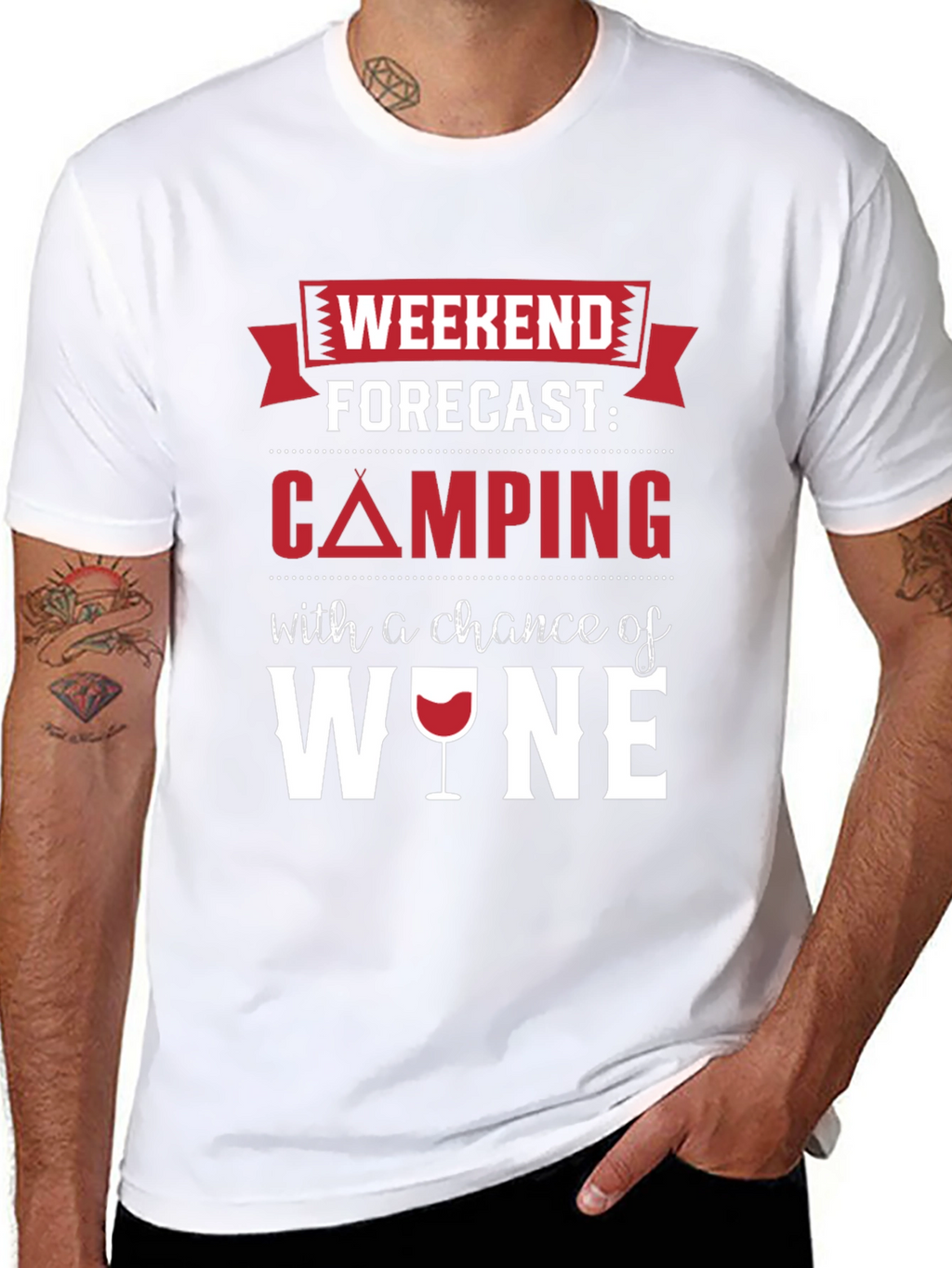 Camping & Wine Forecast T-Shirt