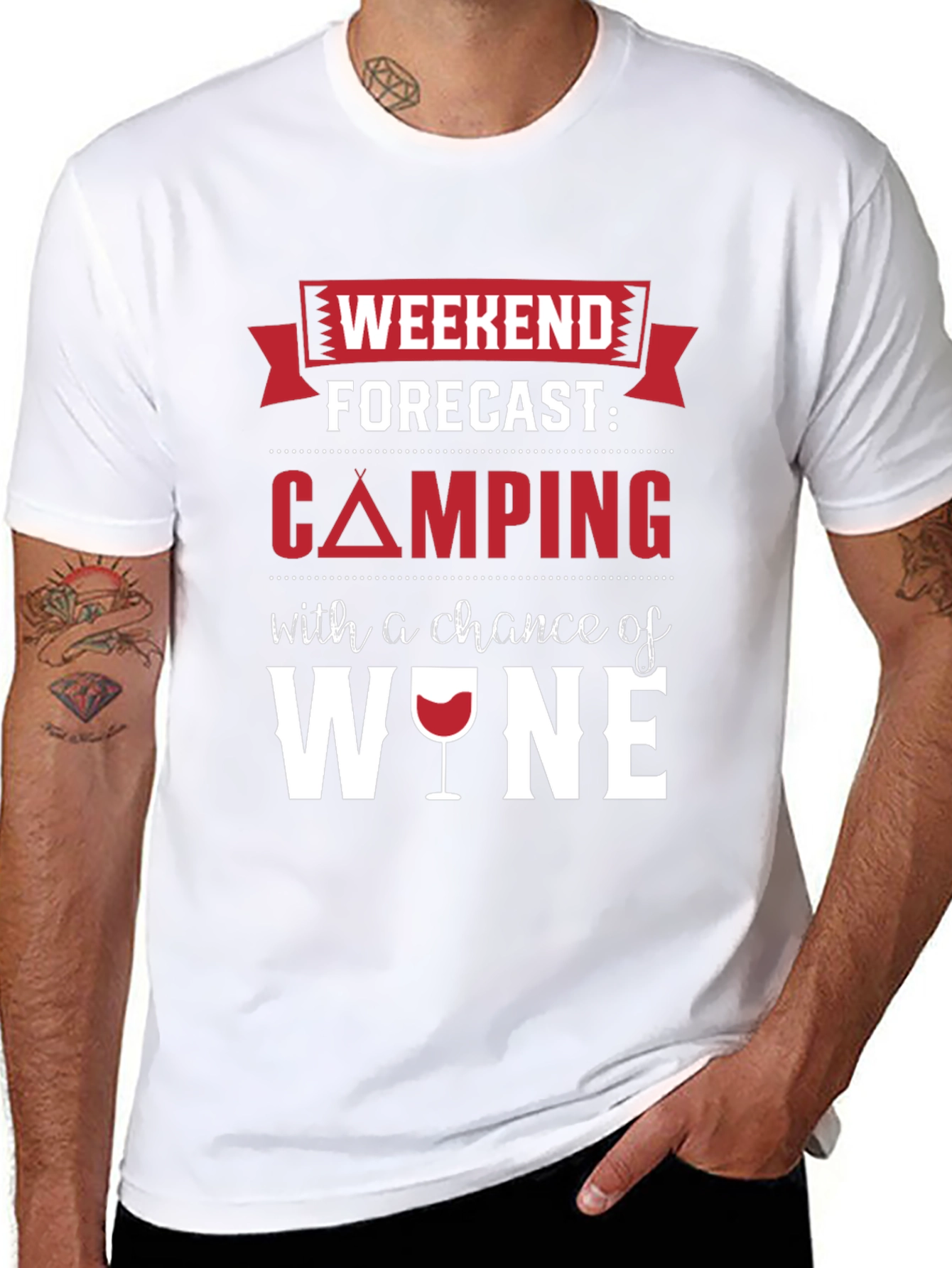 Camping & Wine Forecast T-Shirt