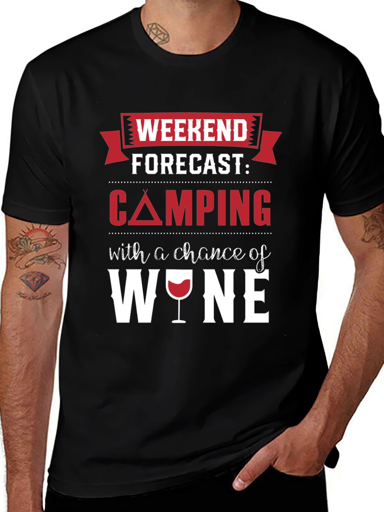 Camping & Wine Forecast T-Shirt