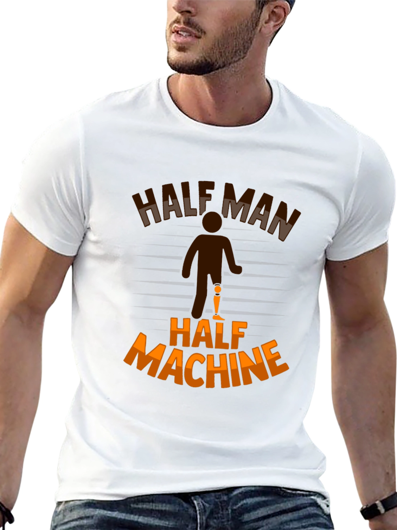 Half Man Half Machine Graphic T-Shirt