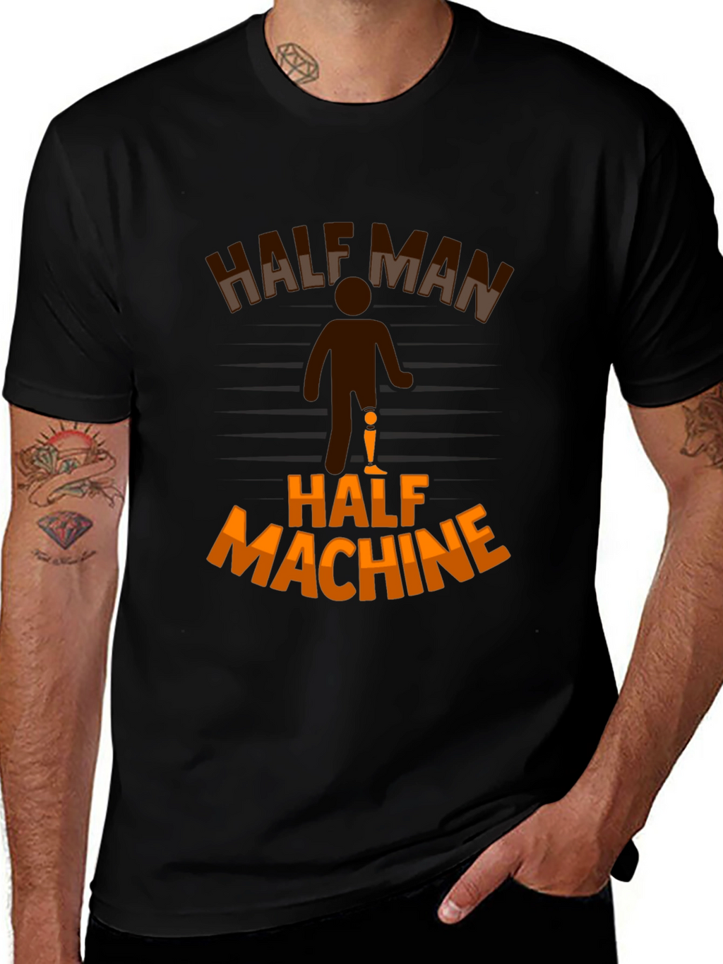 Half Man Half Machine Graphic T-Shirt