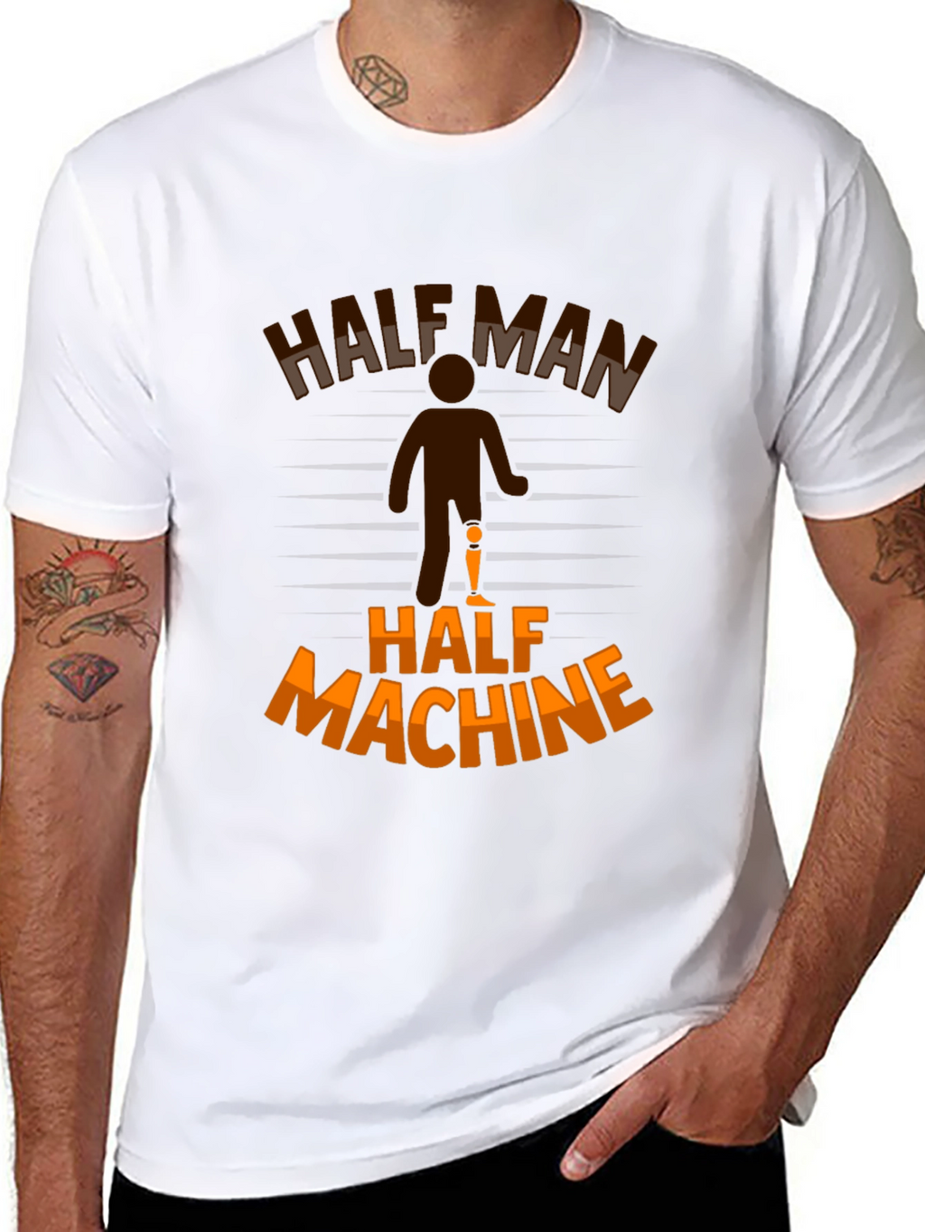 Half Man Half Machine Graphic T-Shirt