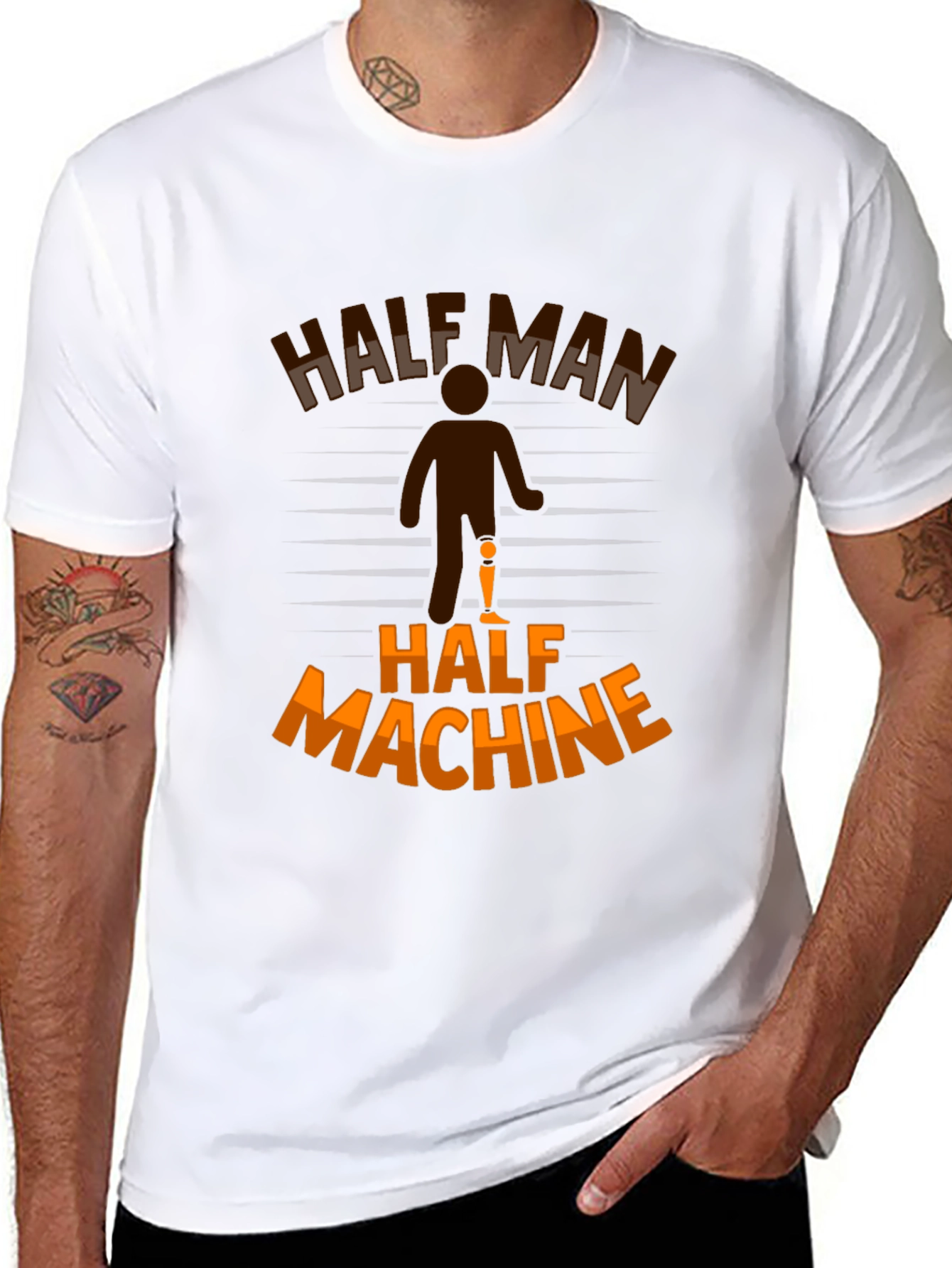 Half Man Half Machine Graphic T-Shirt