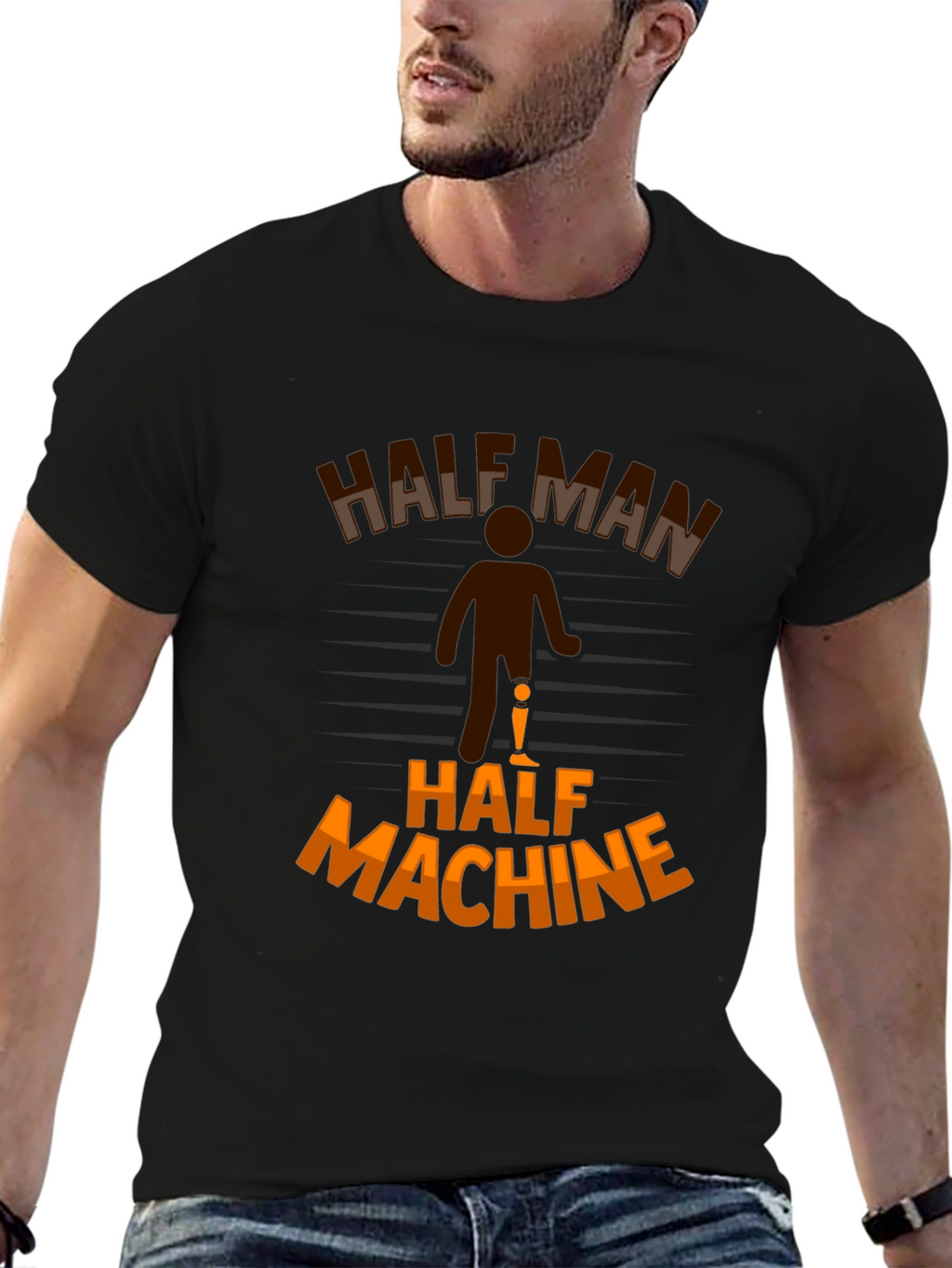 Half Man Half Machine Graphic T-Shirt