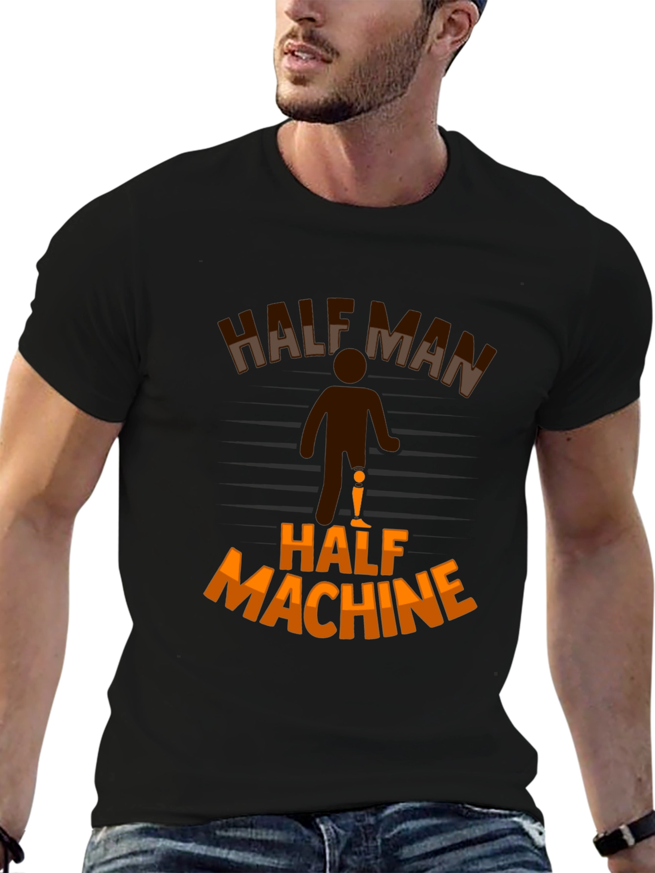 Half Man Half Machine Graphic T-Shirt