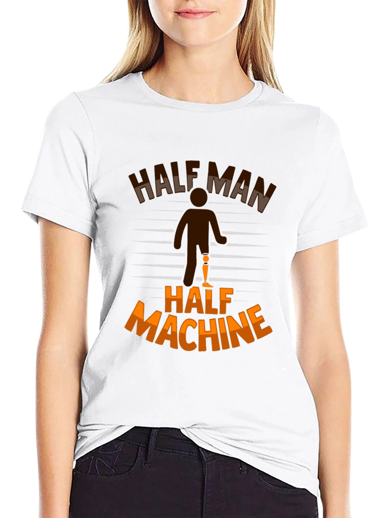 Half Man Half Machine Graphic T-Shirt
