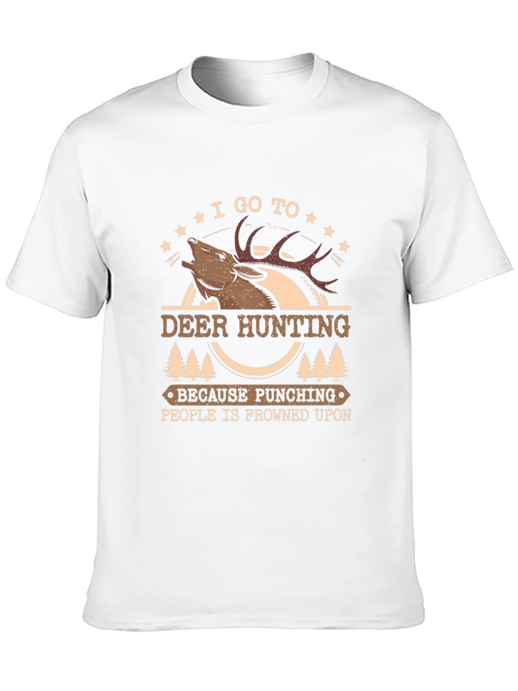Deer Hunting Graphic Tee - Punching is Frowned Upon