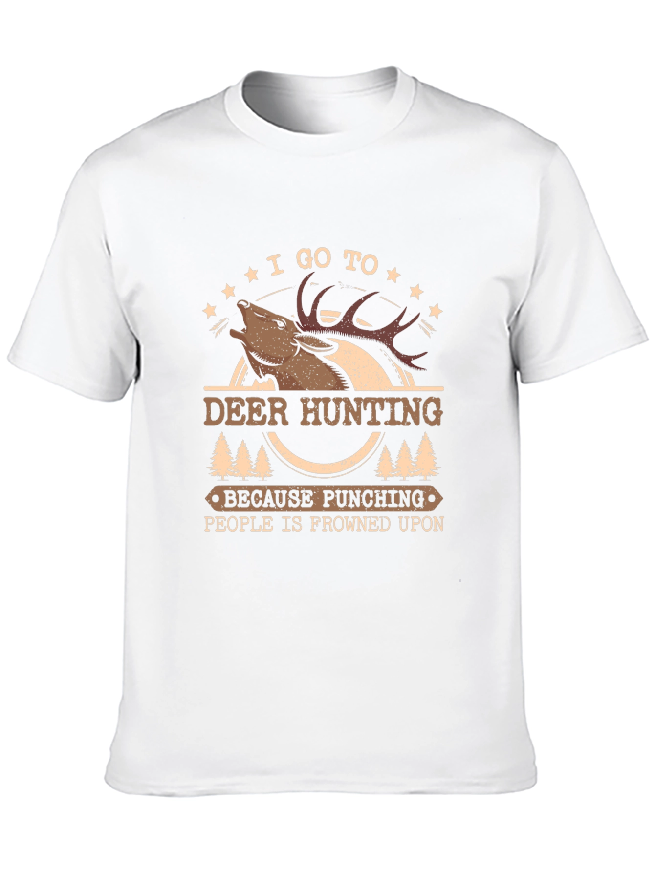 Deer Hunting Graphic Tee - Punching is Frowned Upon