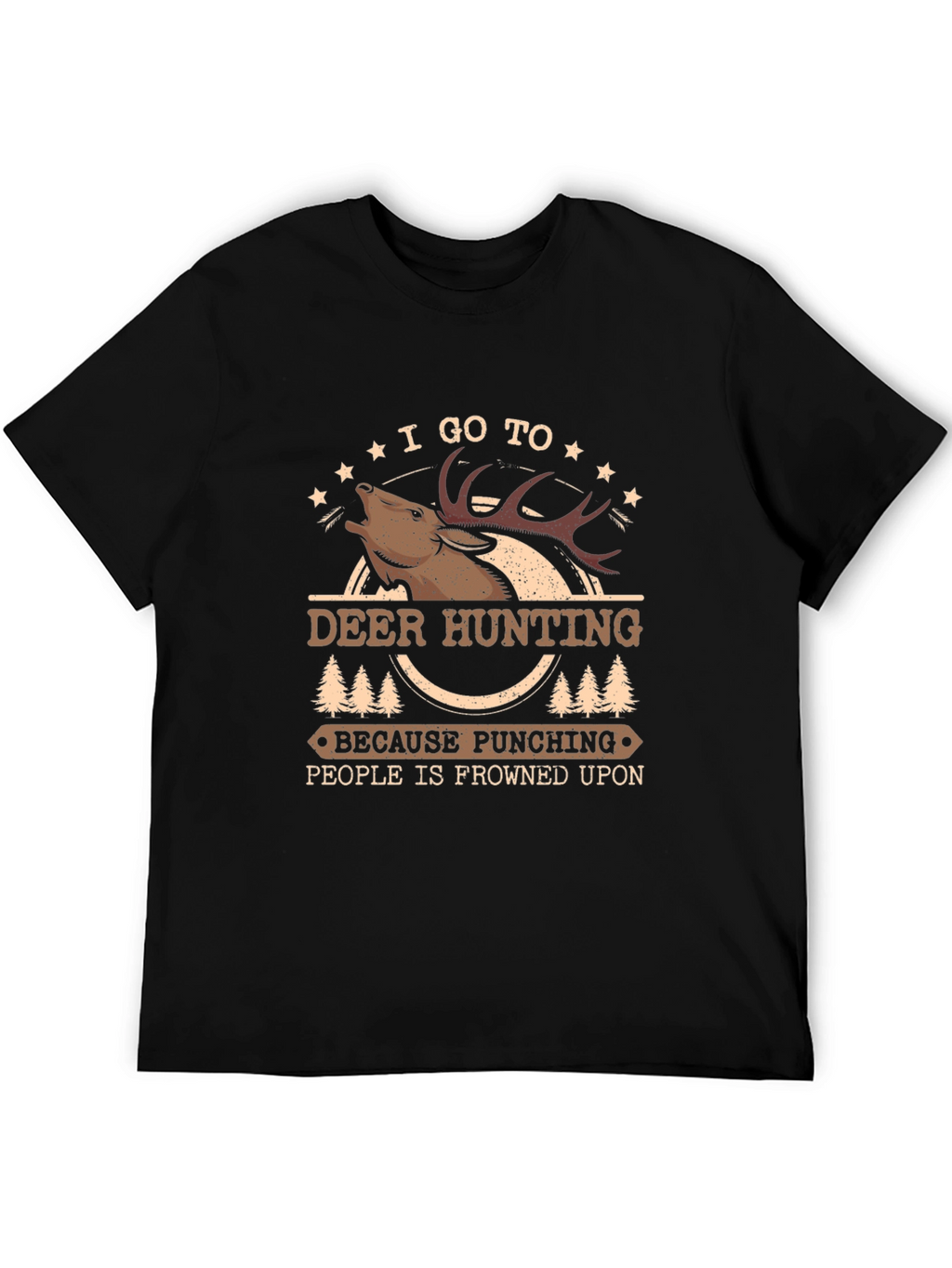 Deer Hunting Graphic Tee - Punching is Frowned Upon