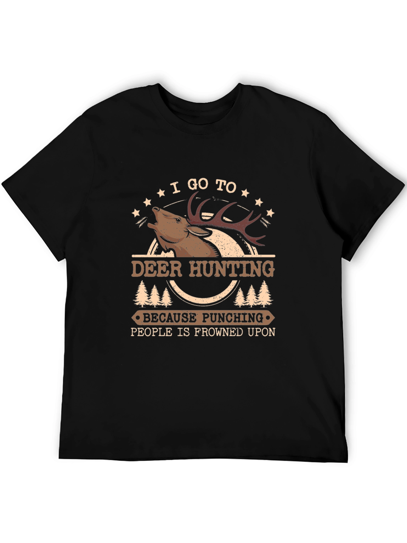 Deer Hunting Graphic Tee - Punching is Frowned Upon