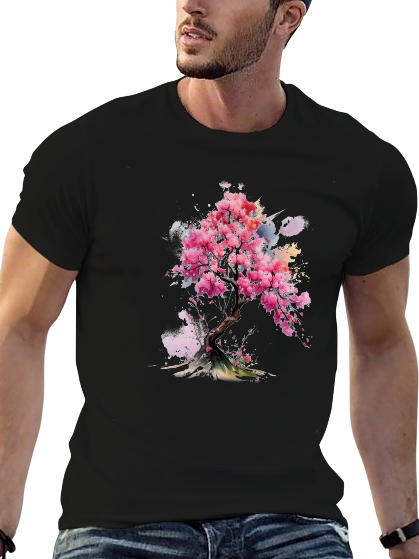 Sakura Blossom Tee - Artistic Floral Print