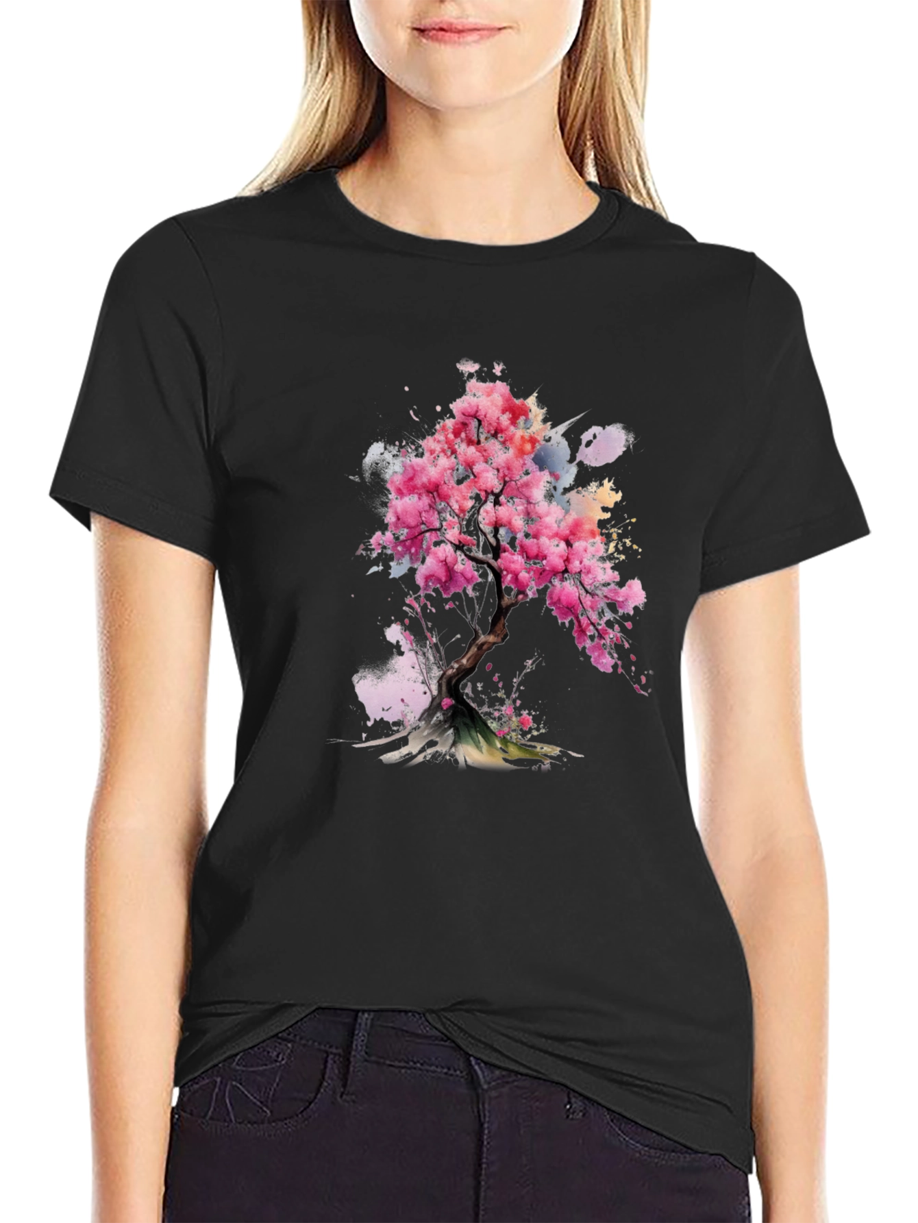 Sakura Blossom Tee - Artistic Floral Print
