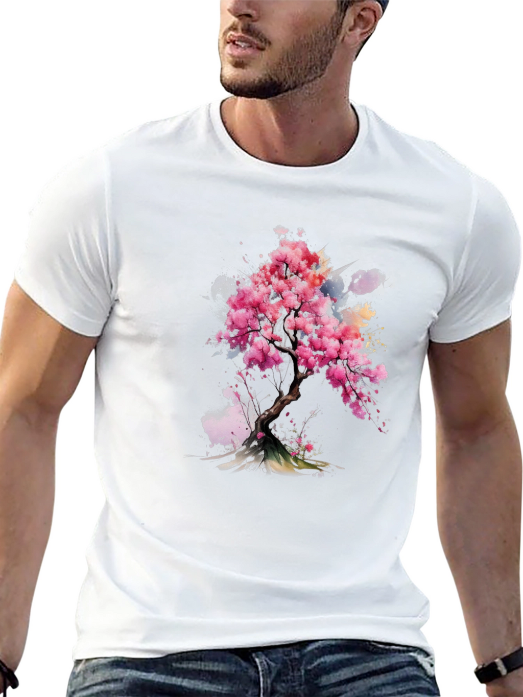 Sakura Blossom Tee - Artistic Floral Print