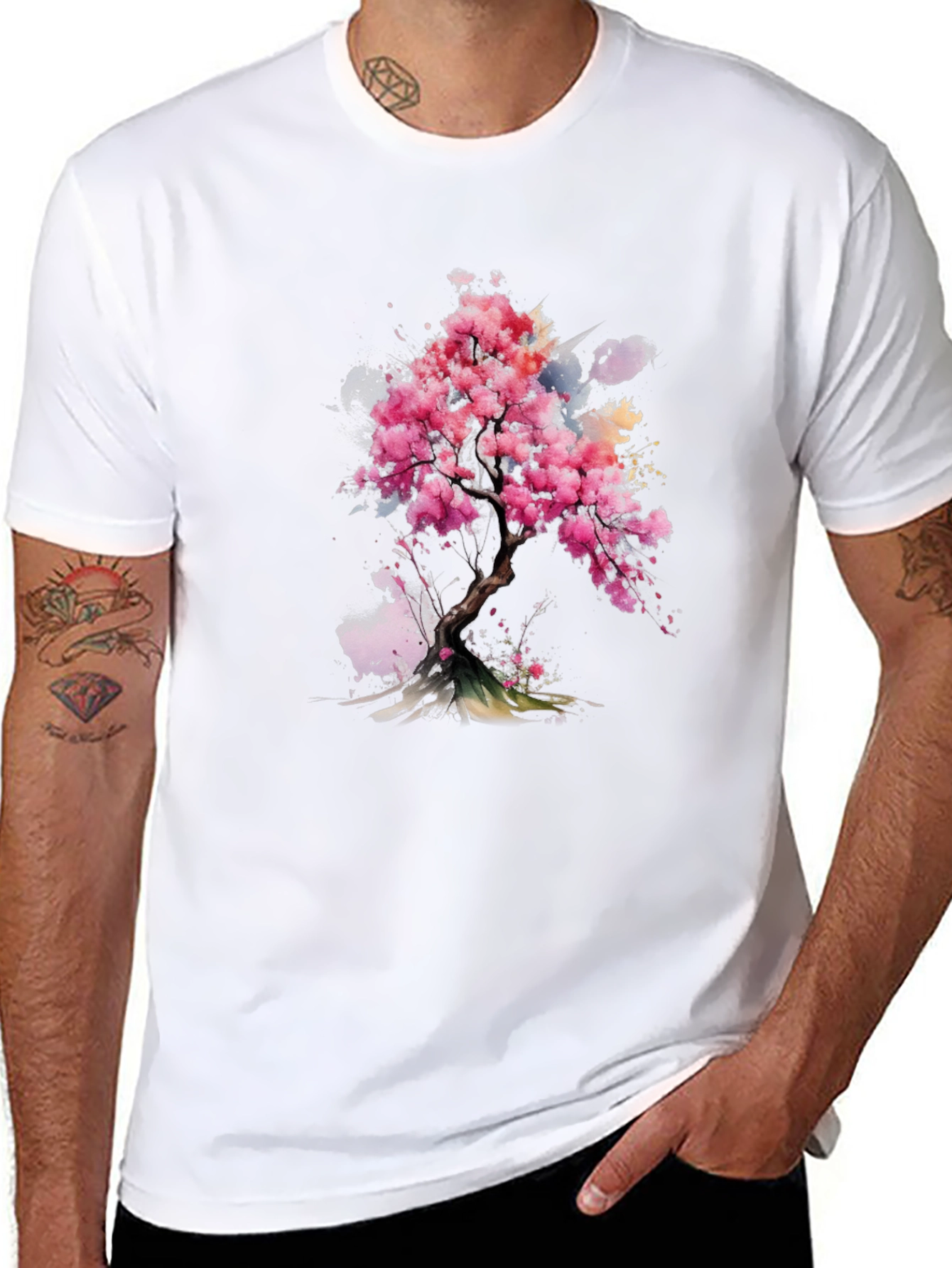 Sakura Blossom Tee - Artistic Floral Print