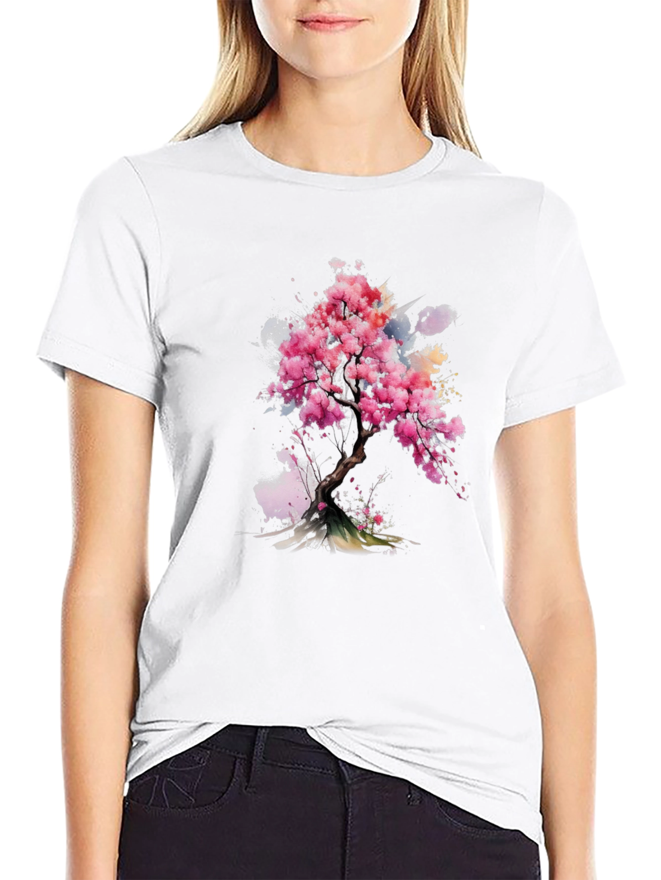 Sakura Blossom Tee - Artistic Floral Print