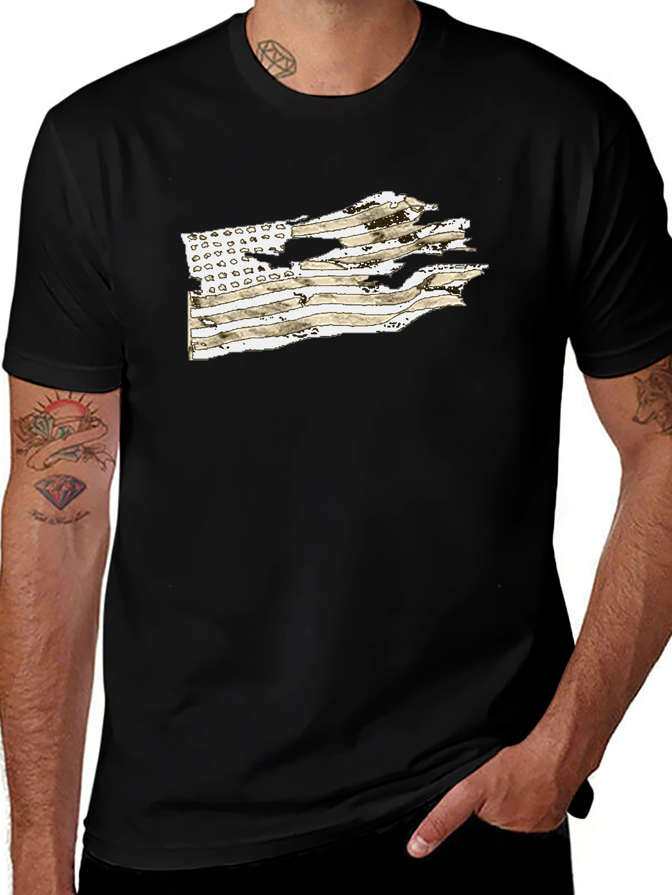 Distressed American Flag Graphic Tee