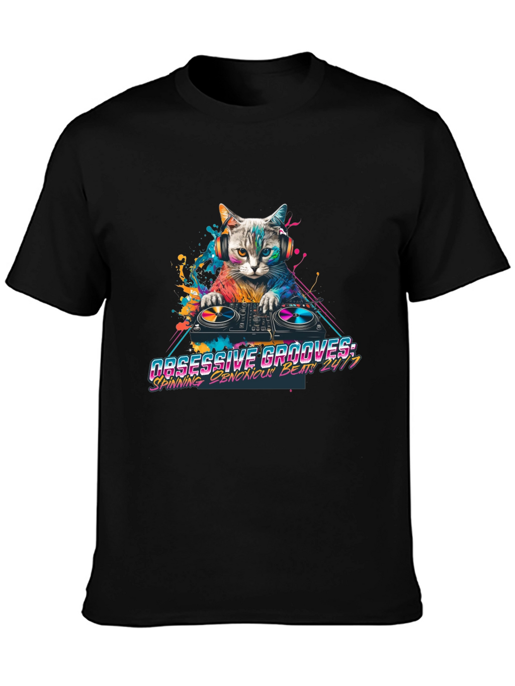 DJ Cat Graphic Tee - Obsessive Grooves