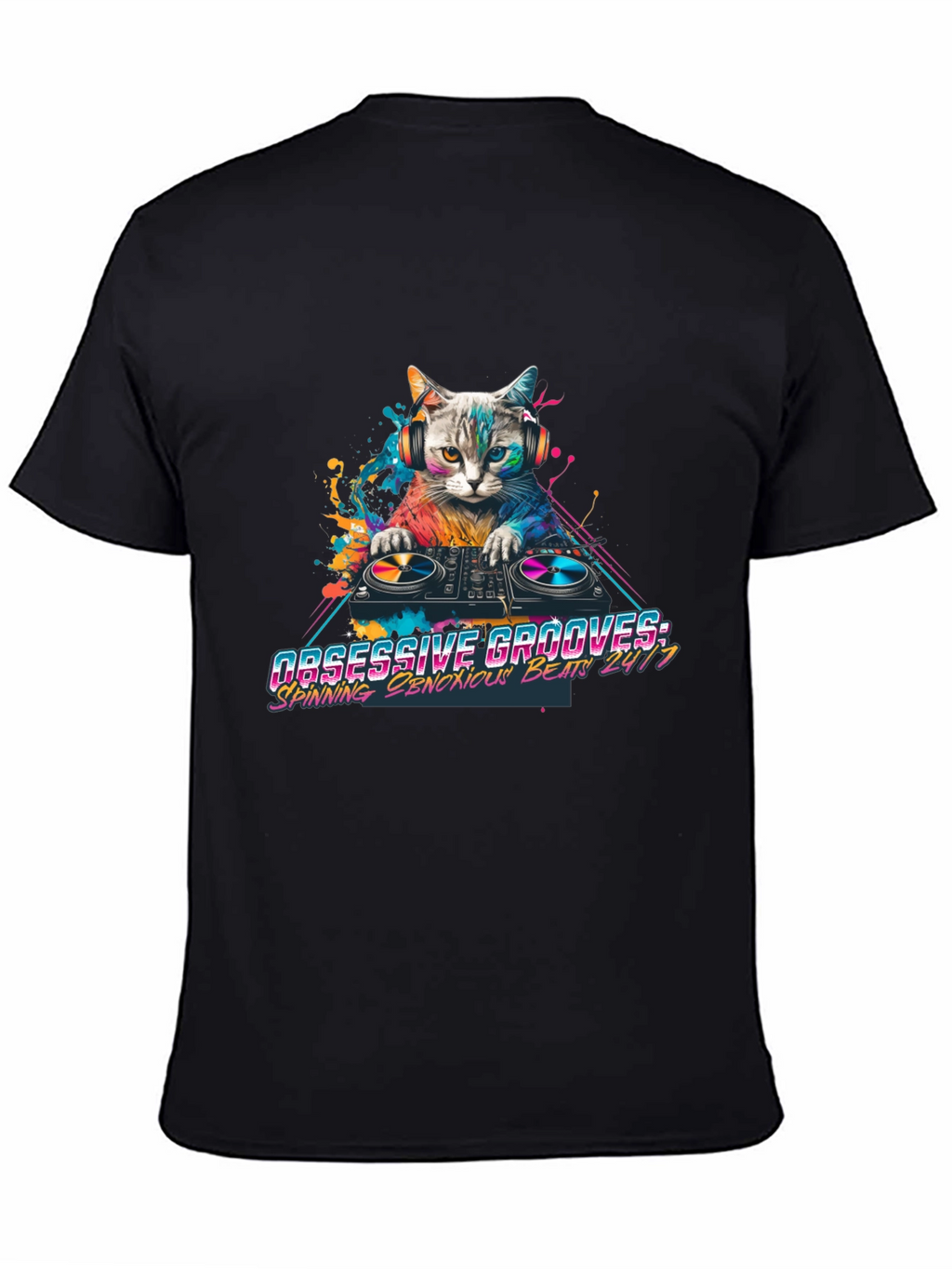 DJ Cat Graphic Tee - Obsessive Grooves