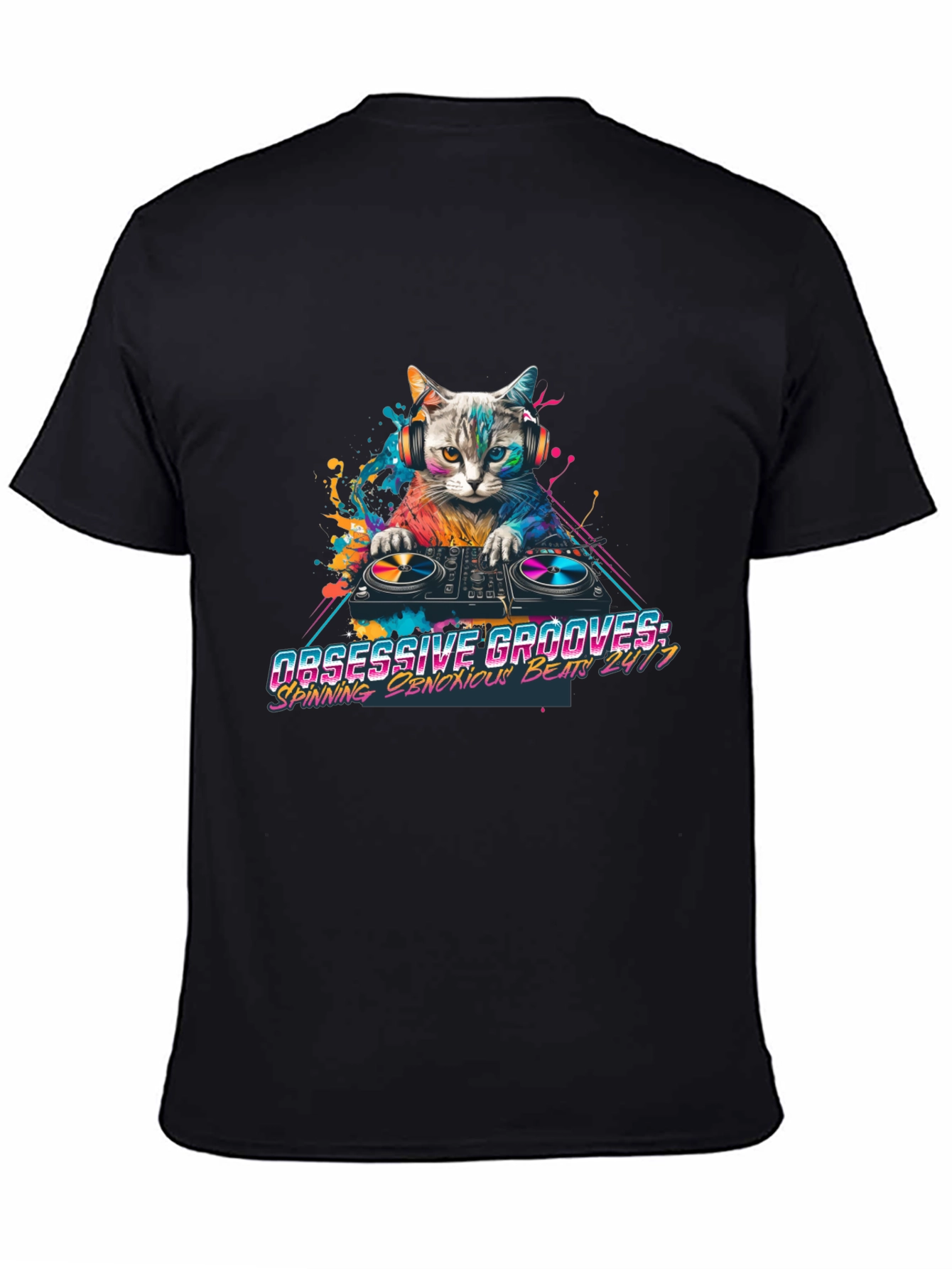 DJ Cat Graphic Tee - Obsessive Grooves