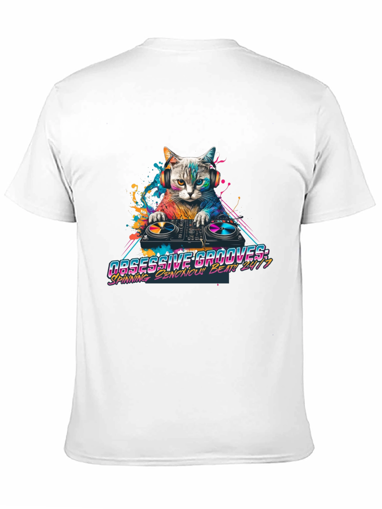 DJ Cat Graphic Tee - Obsessive Grooves