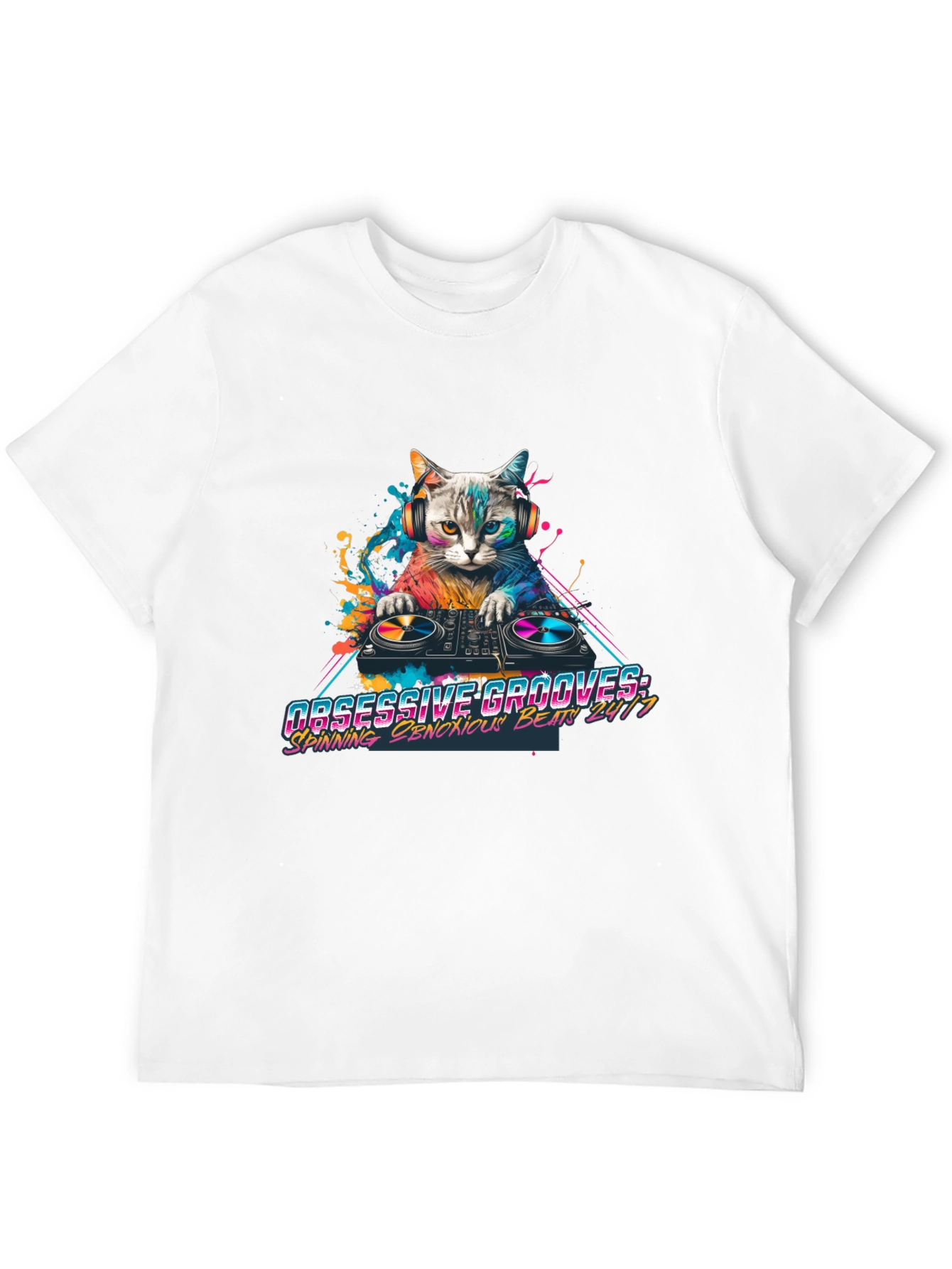 DJ Cat Graphic Tee - Obsessive Grooves
