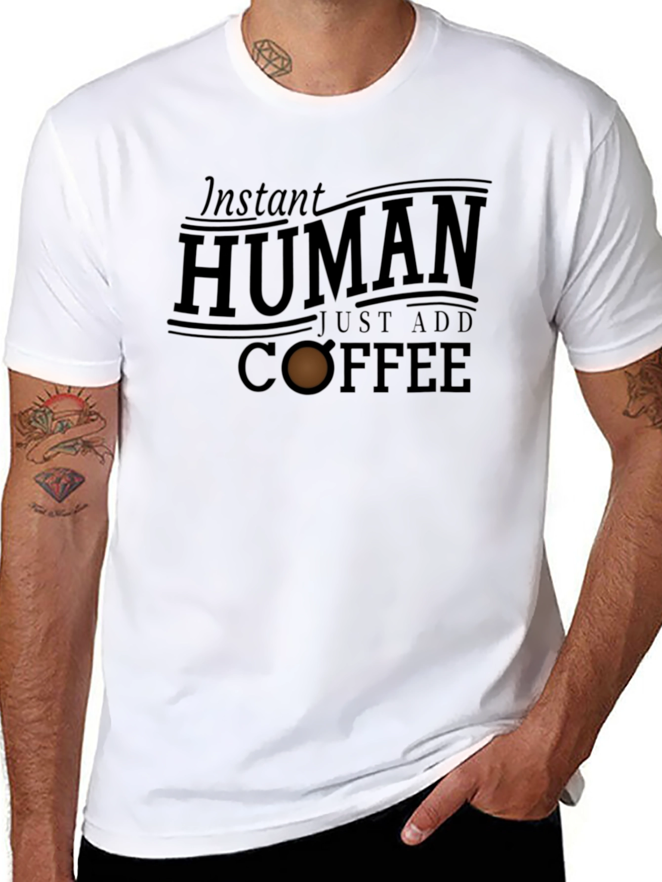 Instant Human Just Add Coffee Graphic T-Shirt