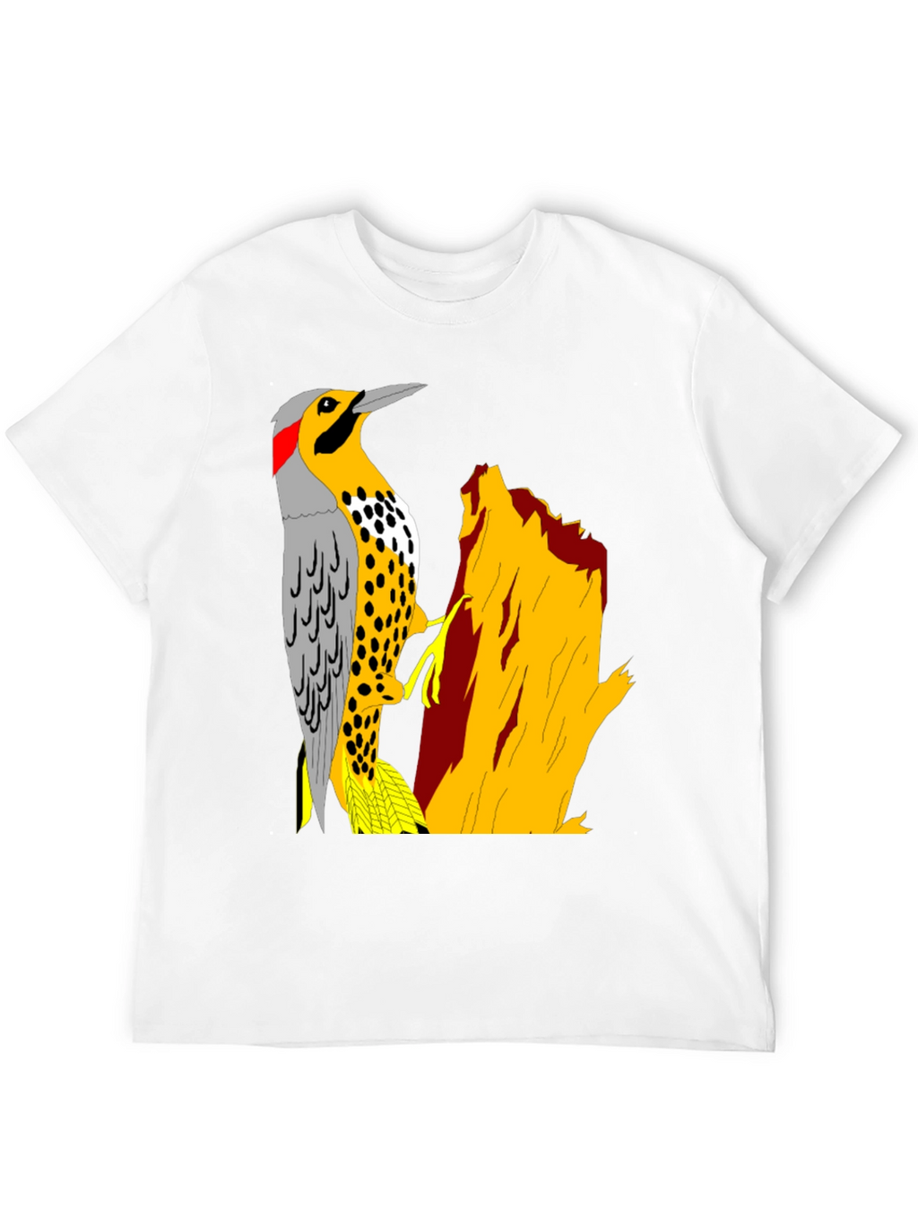 Woodpecker Graphic Tee - Nature Lovers Black T-Shirt