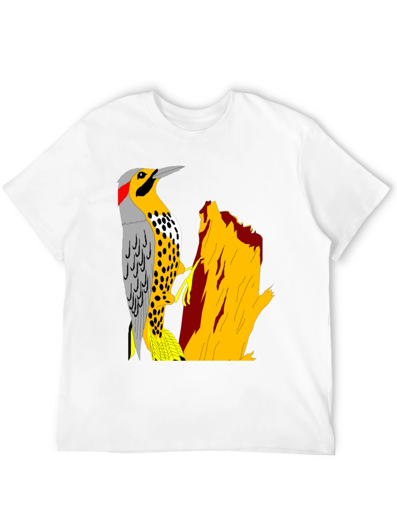 Woodpecker Graphic Tee - Nature Lovers Black T-Shirt
