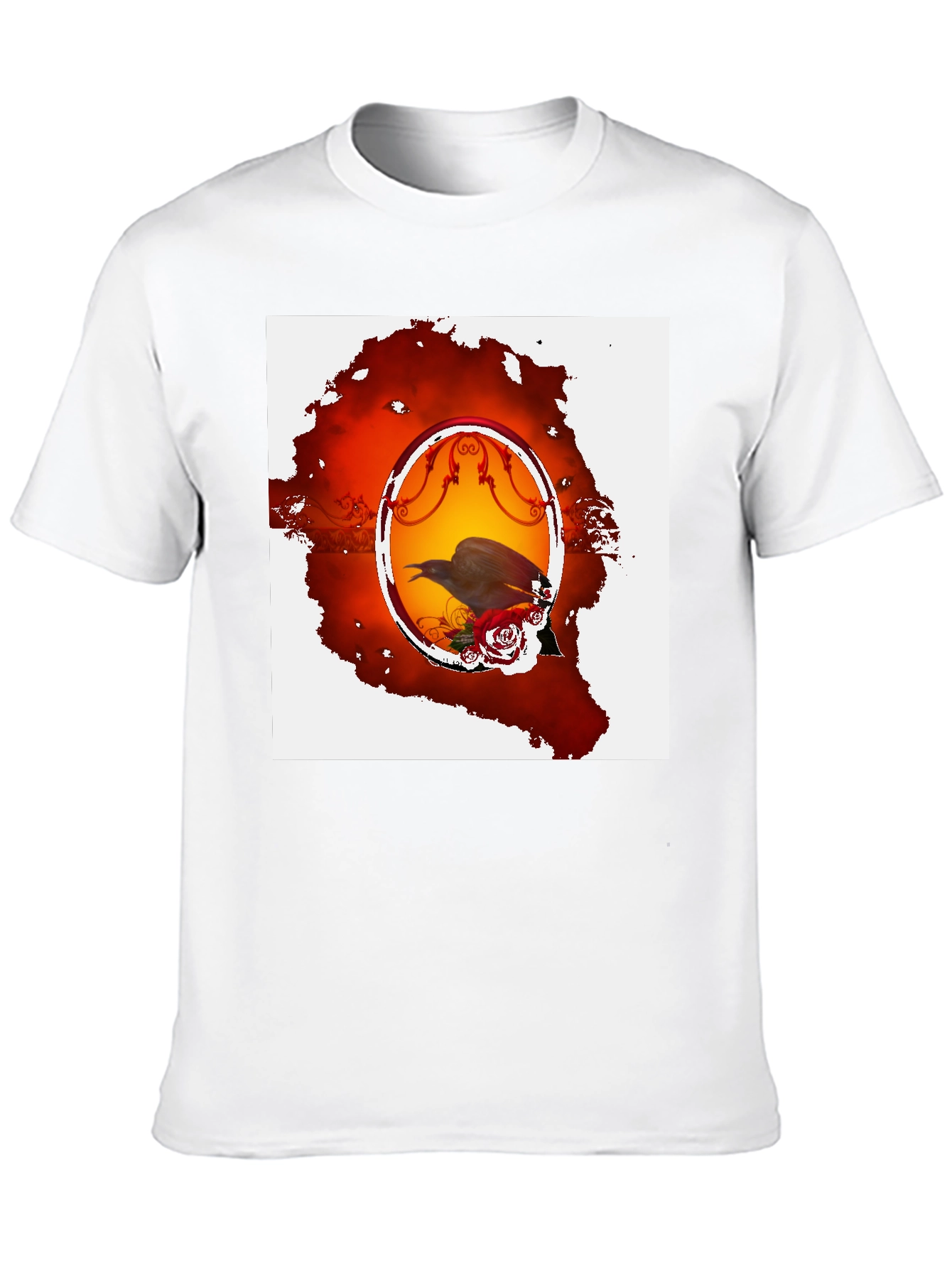 Raven & Roses Graphic Tee - Gothic Style Shirt