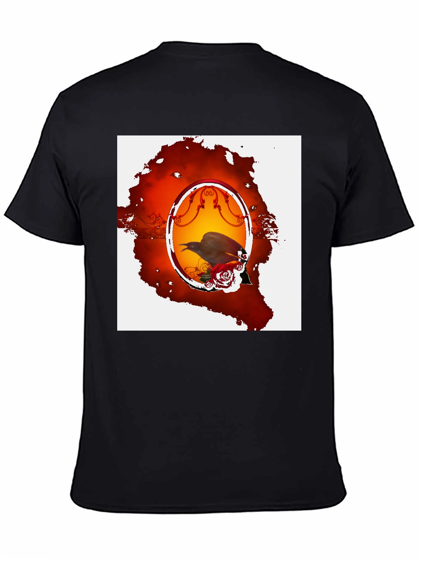 Raven & Roses Graphic Tee - Gothic Style Shirt