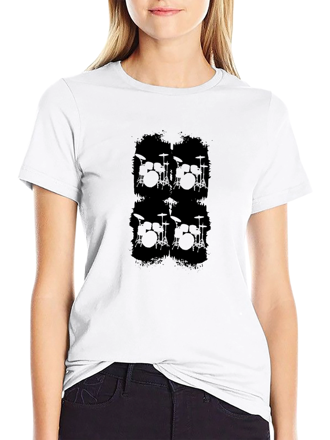 Drum Kit Graphic Black T-Shirt