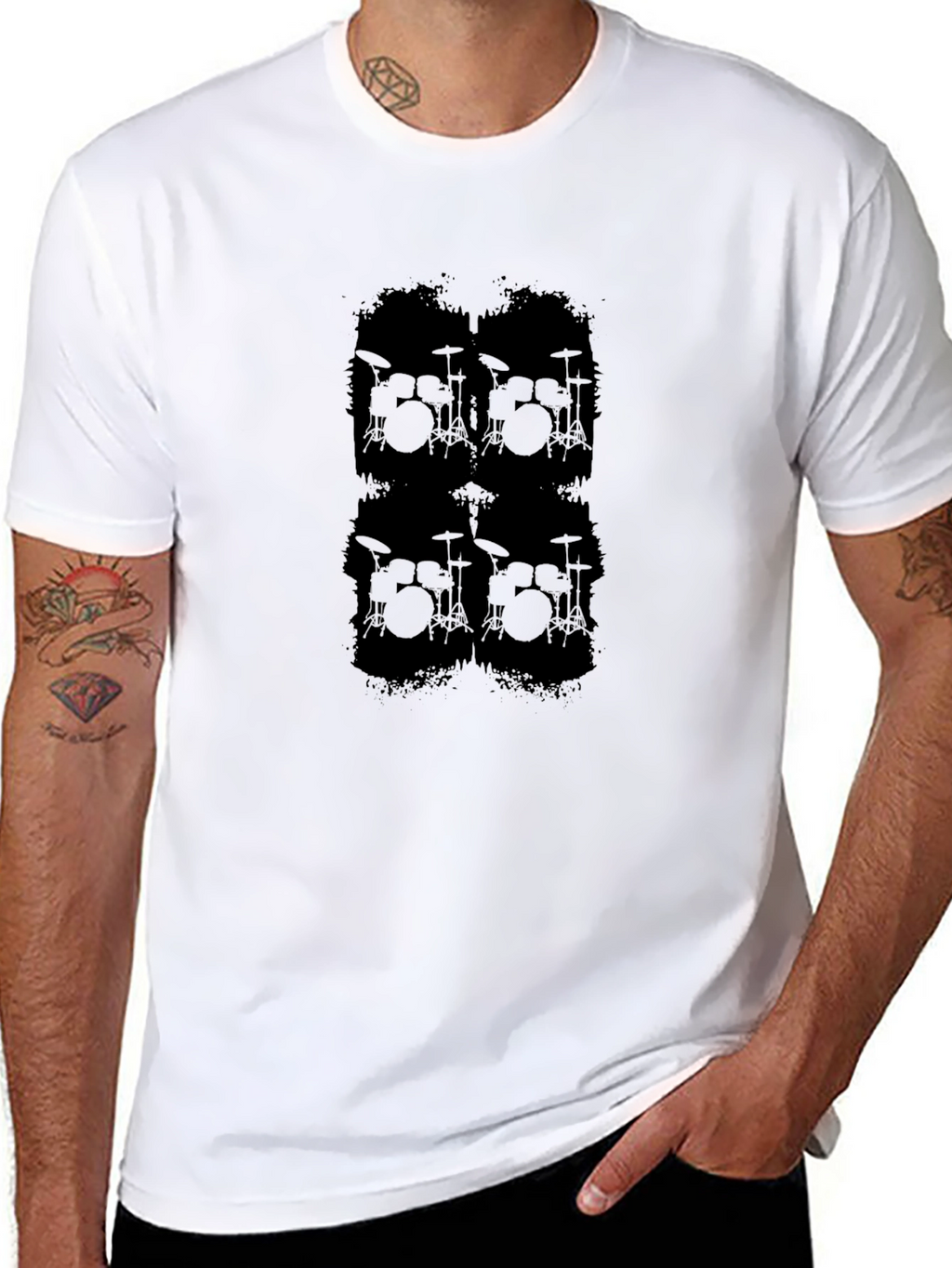 Drum Kit Graphic Black T-Shirt