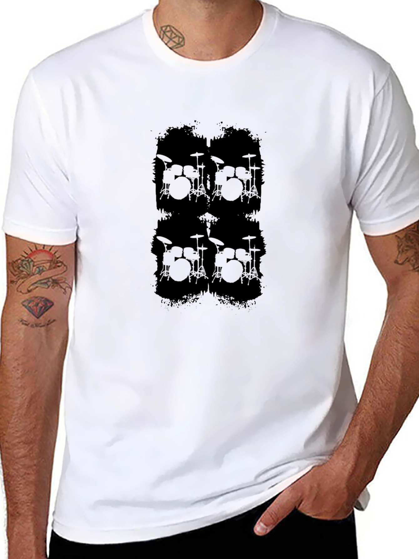 Drum Kit Graphic Black T-Shirt