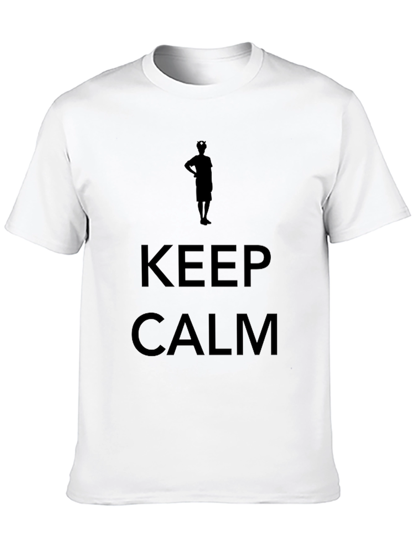 Mens Keep Calm Graphic Print Black T-Shirt