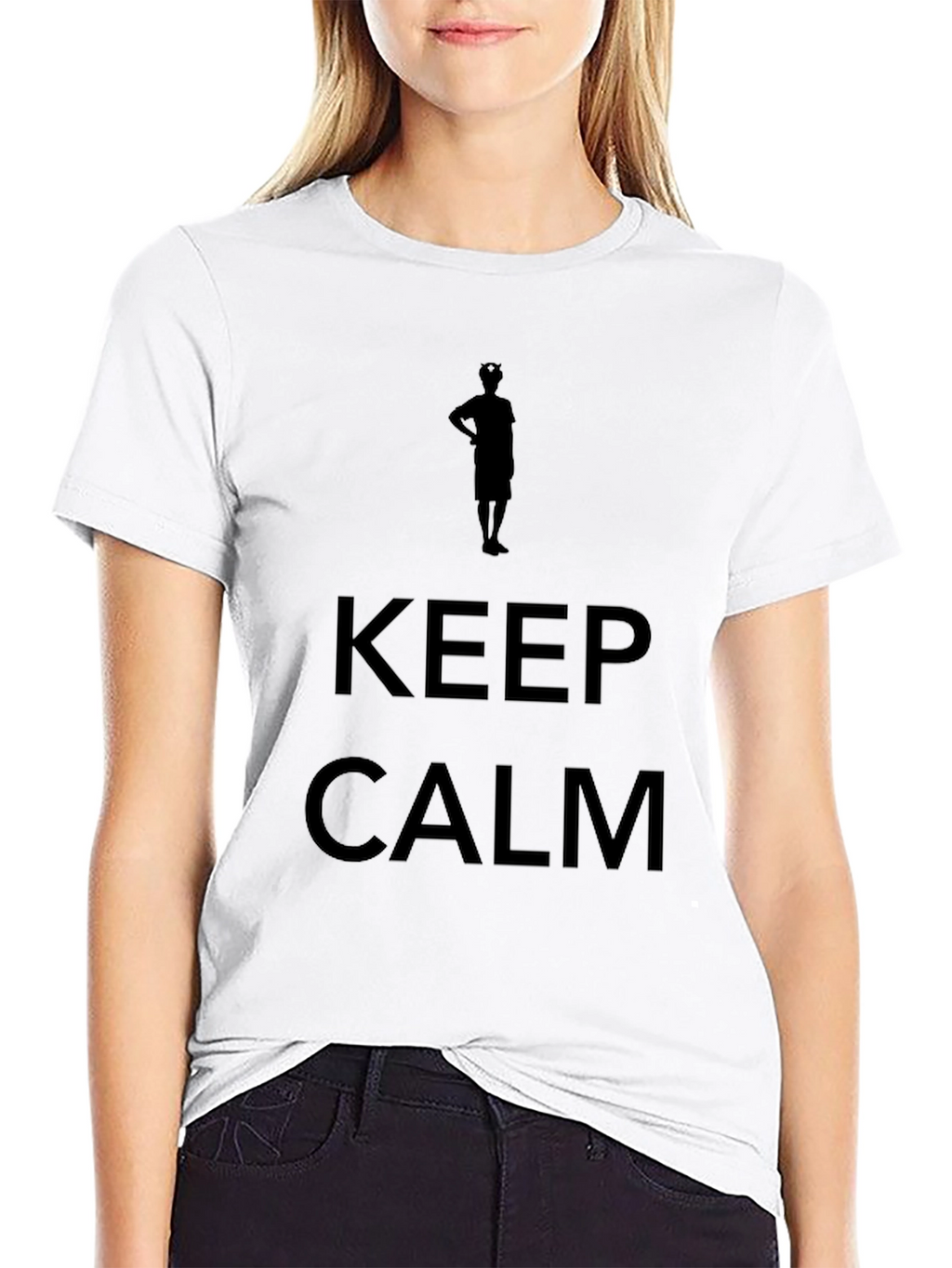 Mens Keep Calm Graphic Print Black T-Shirt