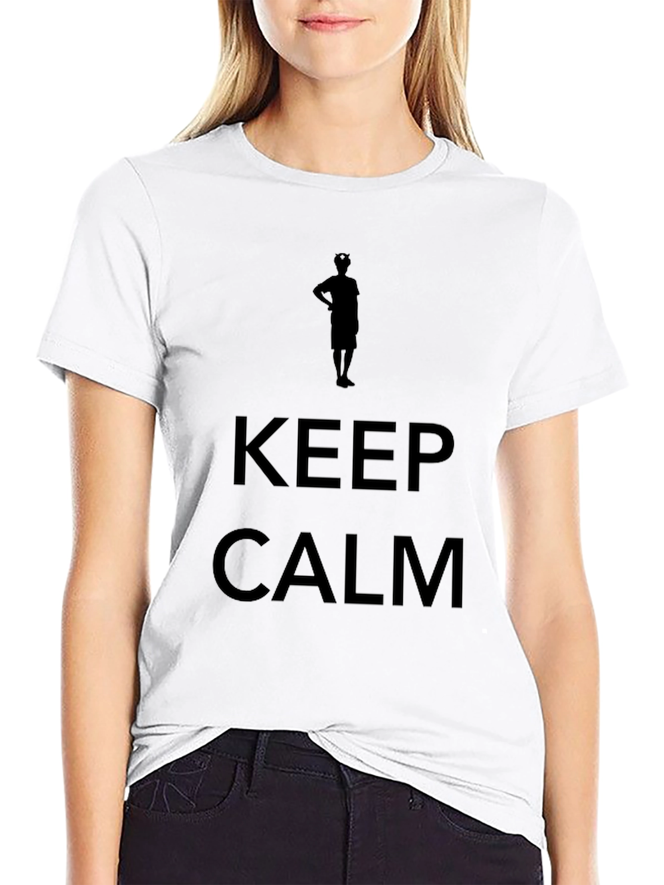 Mens Keep Calm Graphic Print Black T-Shirt