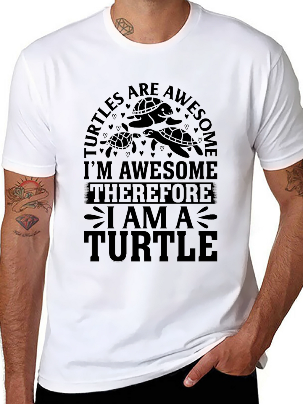 Turtles Are Awesome Graphic Tee - Black
