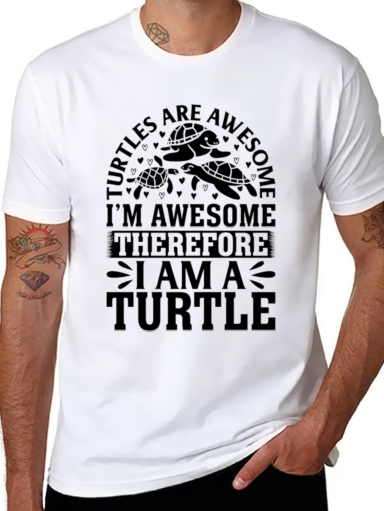 Turtles Are Awesome Graphic Tee - Black