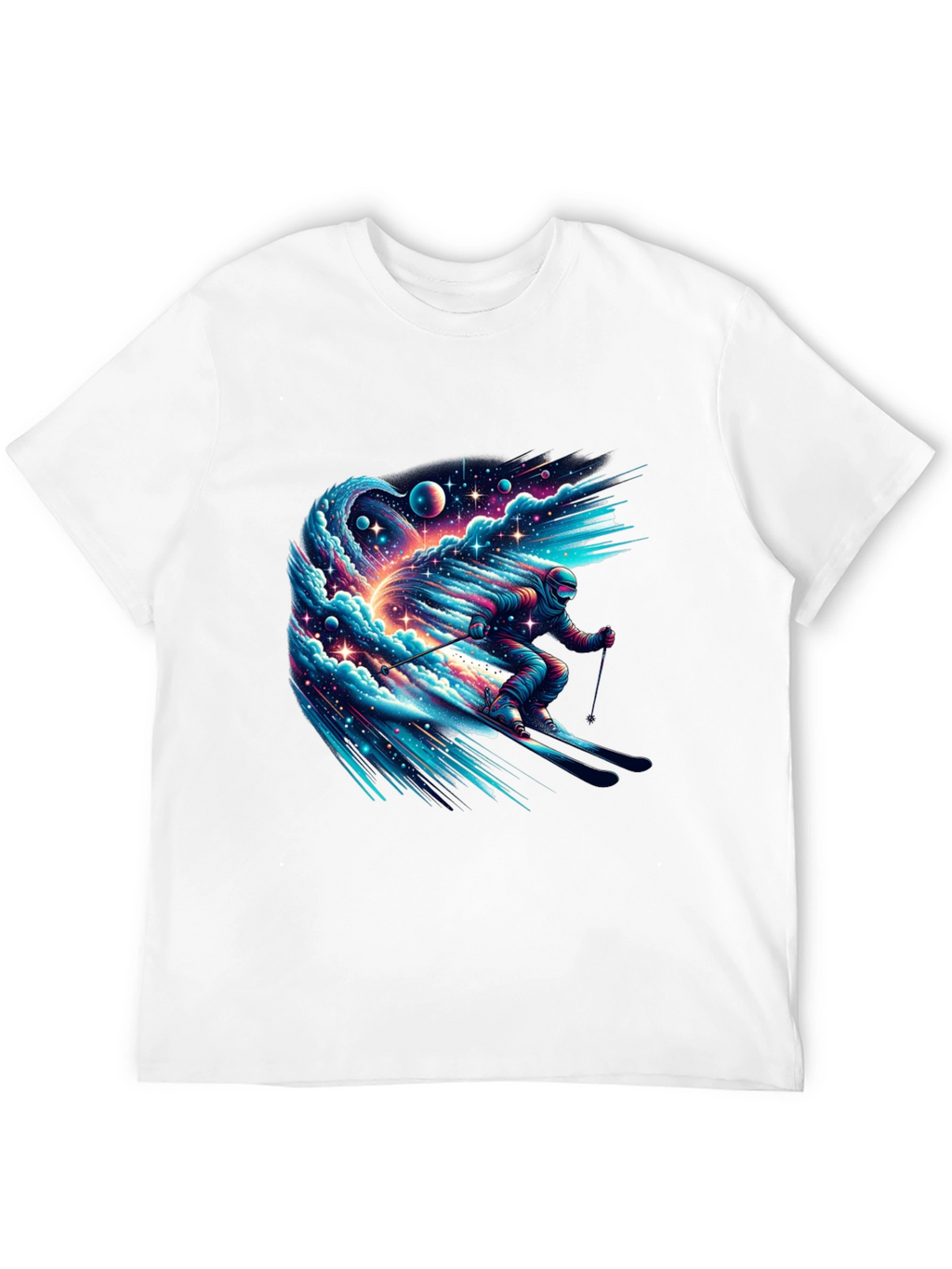 Space Skier Graphic Tee - Mens Black T-Shirt