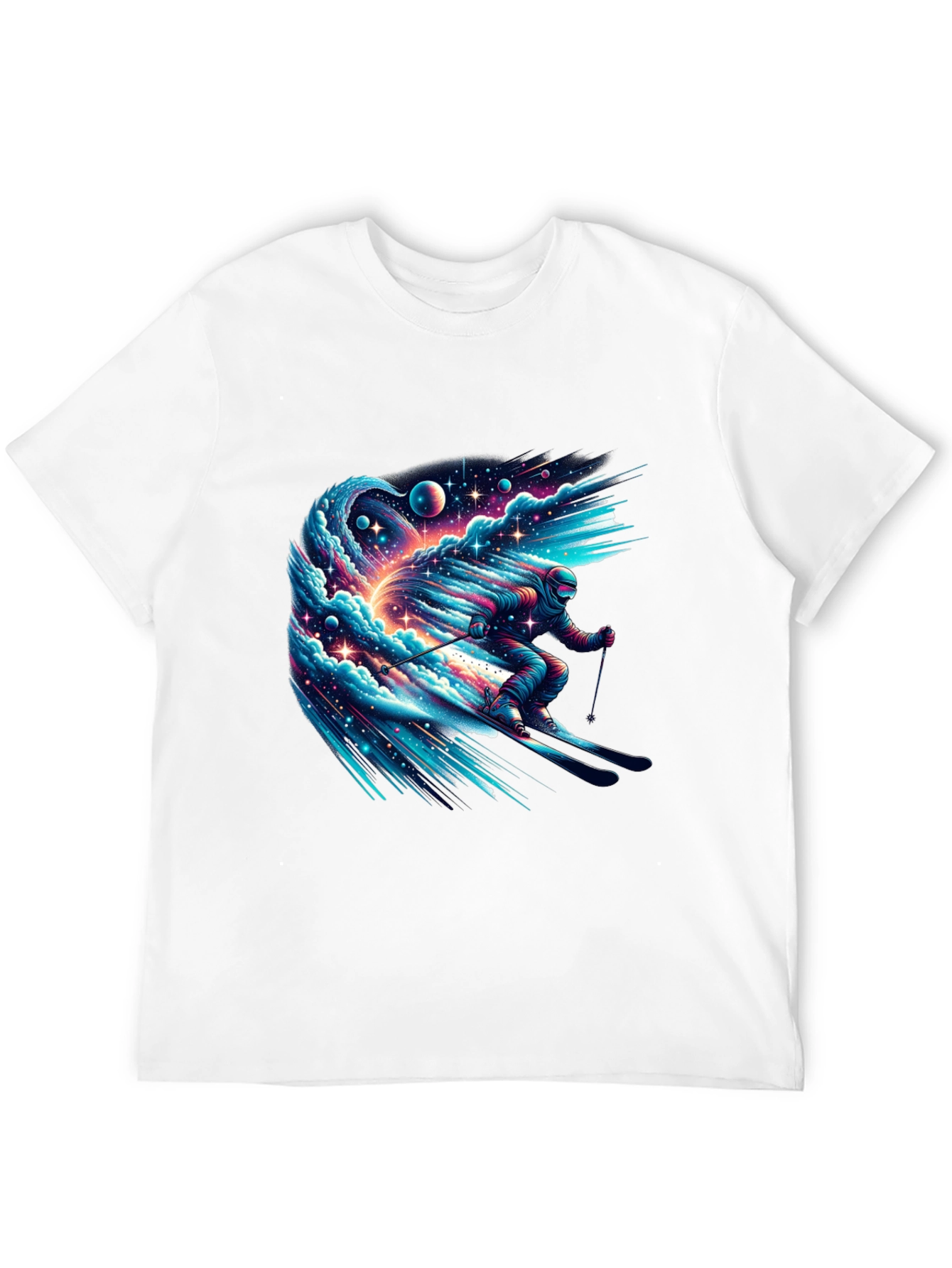 Space Skier Graphic Tee - Mens Black T-Shirt